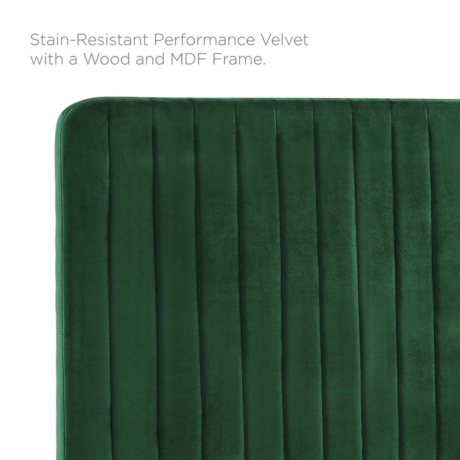 Milenna Channel Tufted Performance Velvet King/California King Headboard - Navy