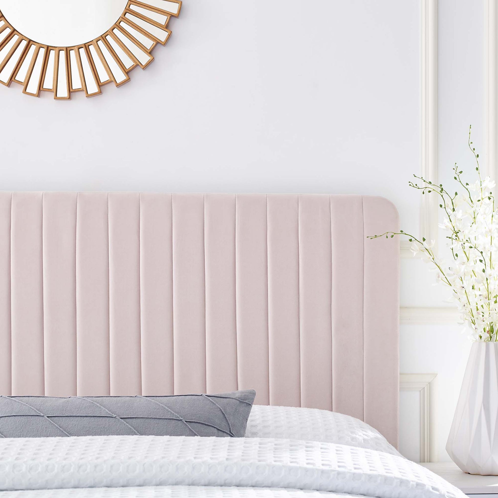Milenna Channel Tufted Performance Velvet King/California King Headboard
