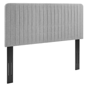 Milenna Channel Tufted Upholstered Fabric King/California King Headboard - Light Gray