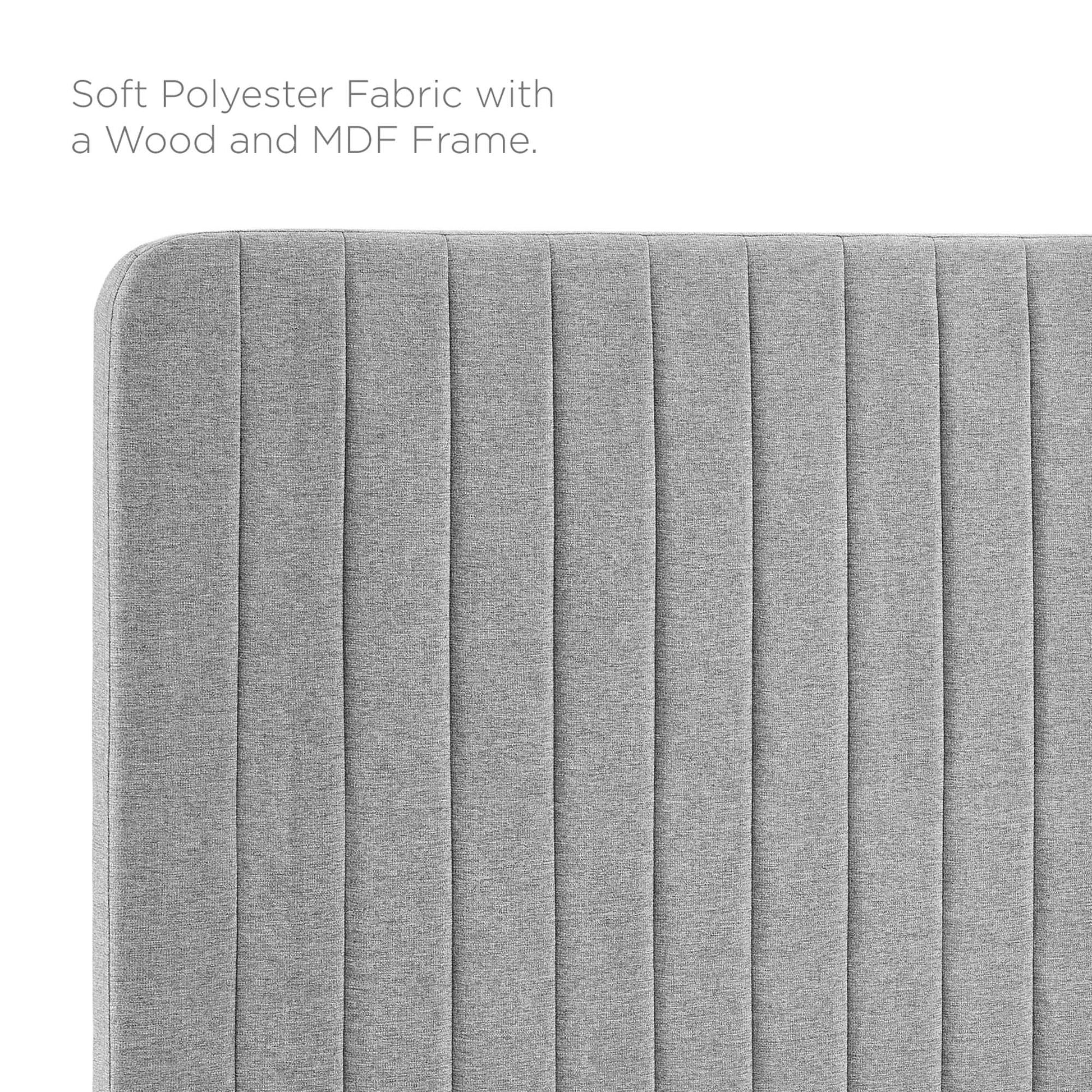 Milenna Channel Tufted Upholstered Fabric King/California King Headboard - Oatmeal