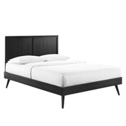 Alana Wood Platform Bed With Splayed Legs - Black