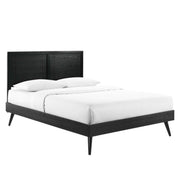 Marlee Wood Platform Bed With Splayed Legs - Black