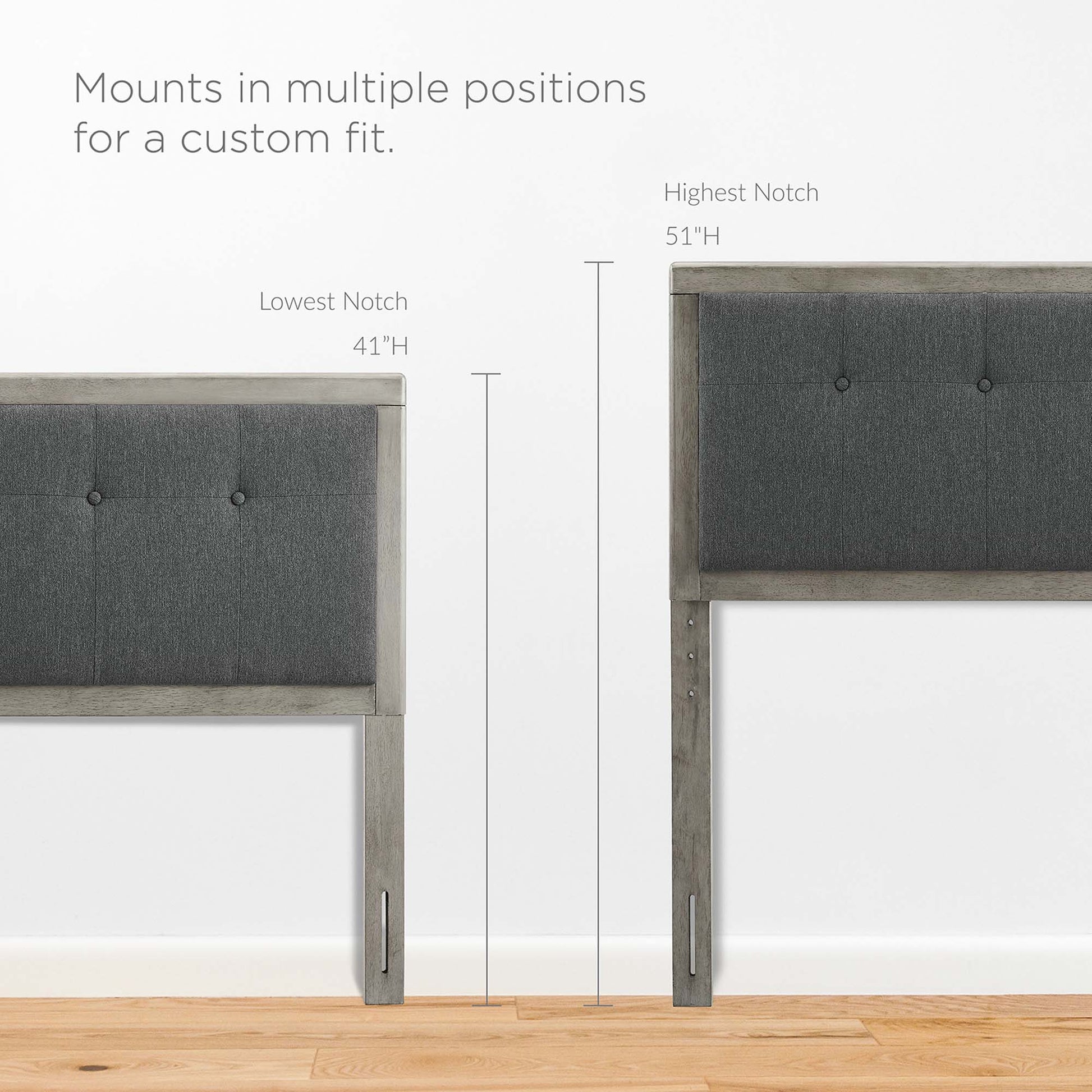 Willow Wood Platform Bed With Angular Frame - Walnut Charcoal
