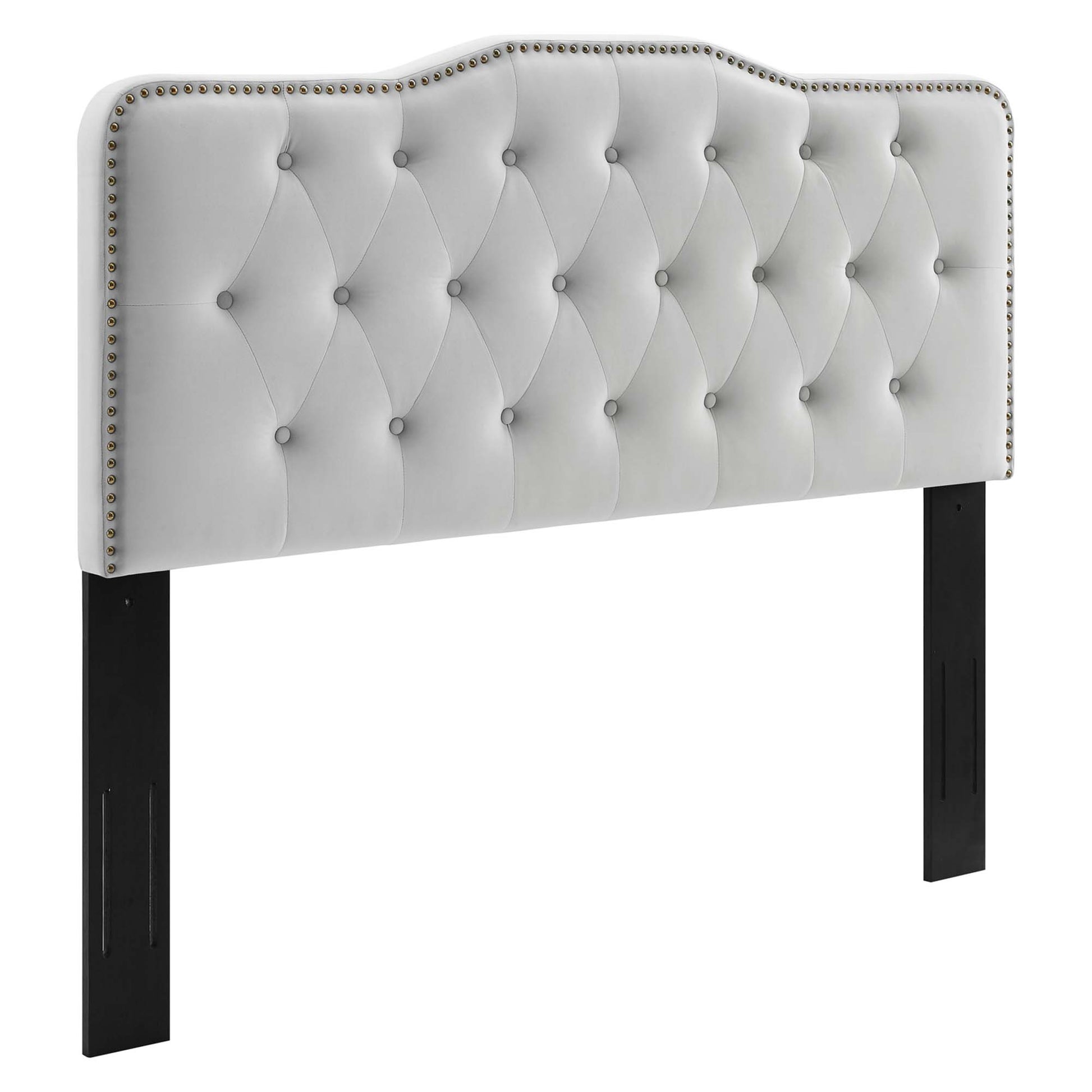 Sophia Tufted Performance Velvet Twin Headboard - Light Gray