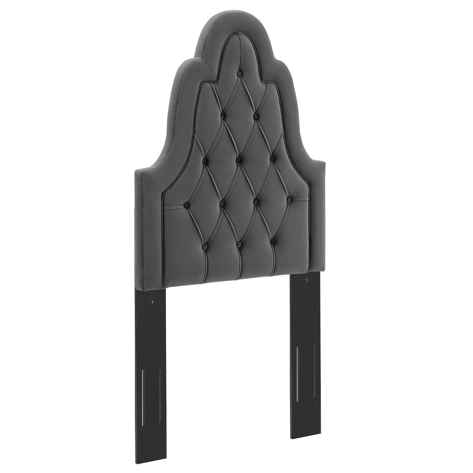 Augustine Tufted Performance Velvet Headboard - Charcoal