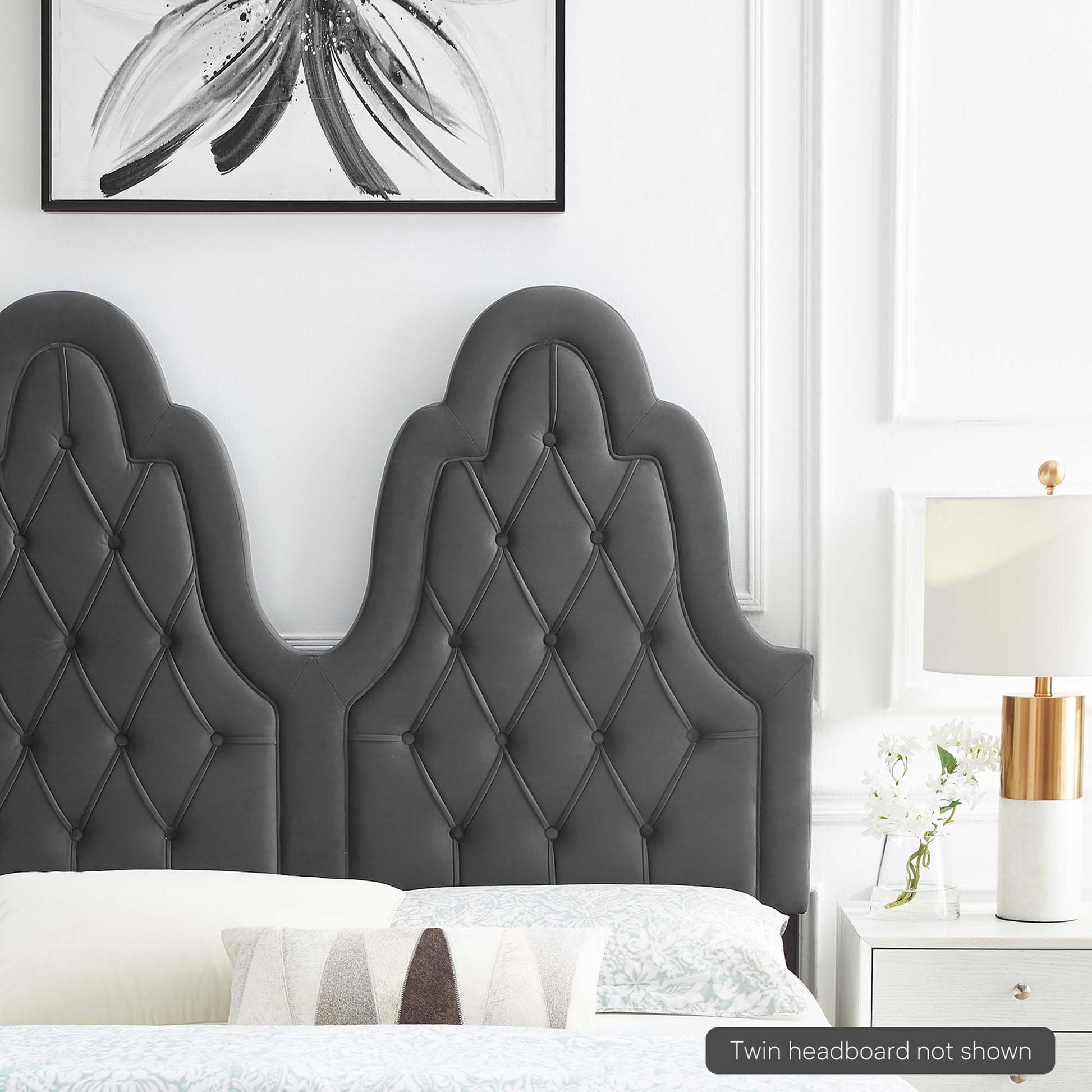 Augustine Tufted Performance Velvet Headboard - Teal