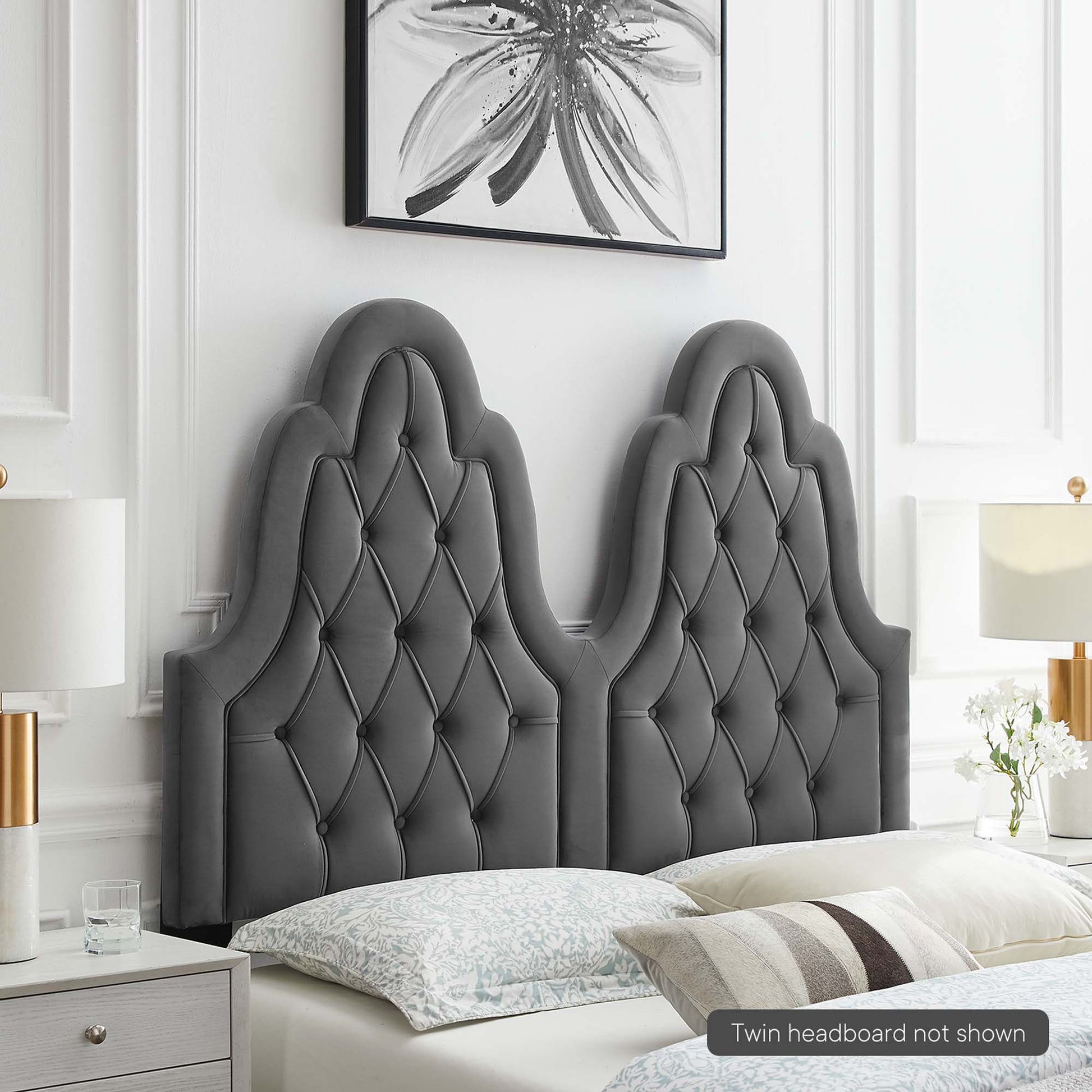 Augustine Tufted Performance Velvet Headboard - Pink