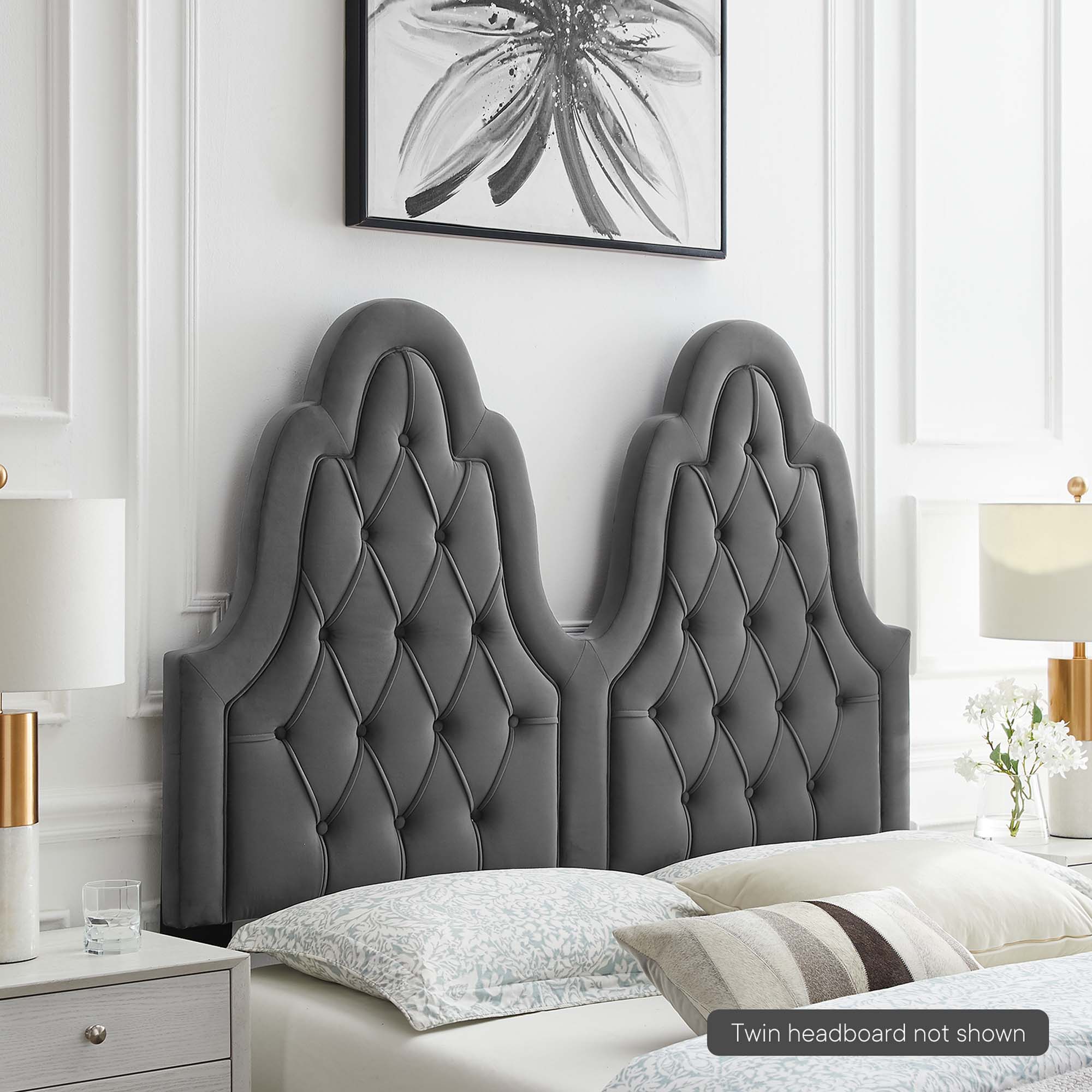 Augustine Tufted Performance Velvet Headboard - Pink