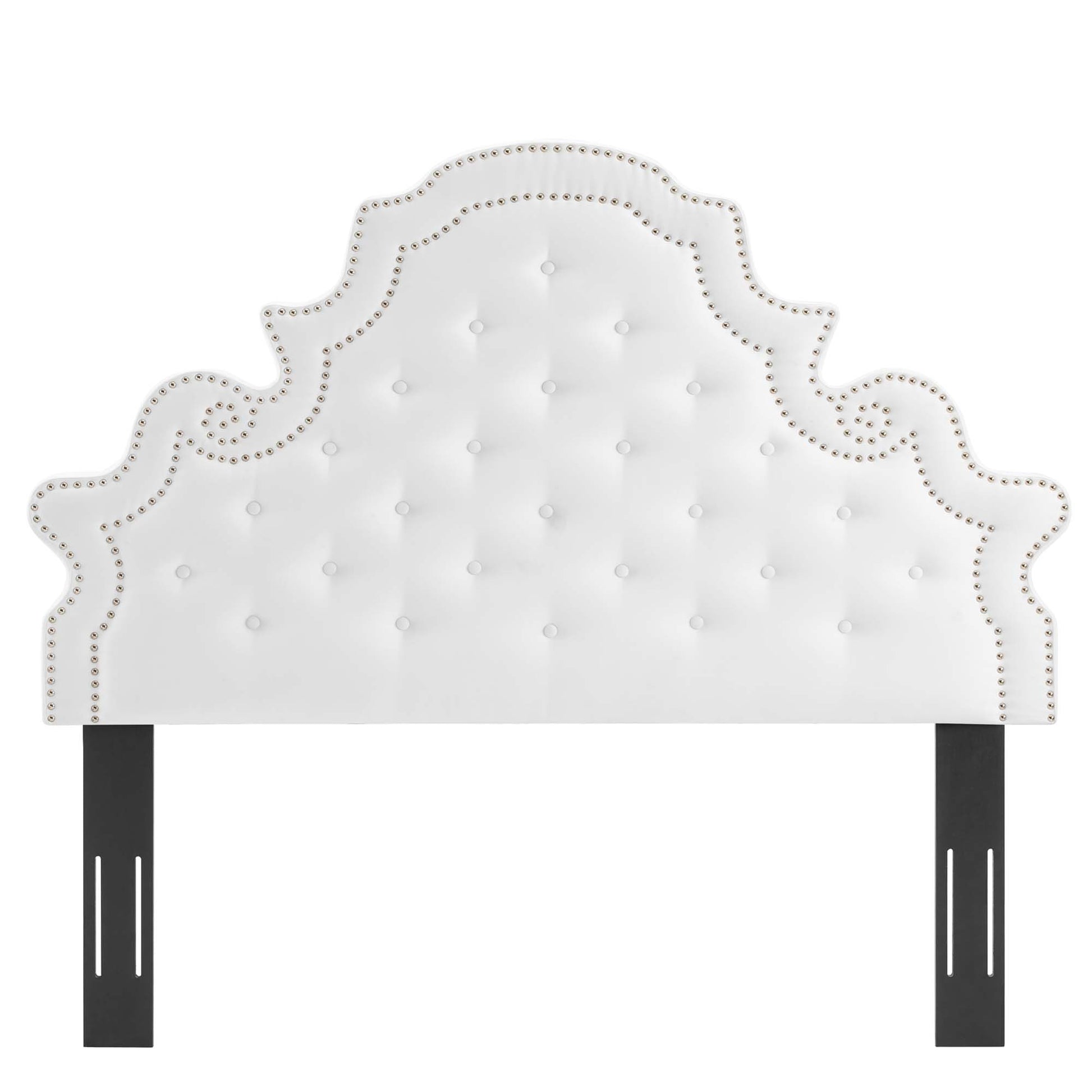 Gwyneth Tufted Performance Velvet Platform Bed With Gold Metal Legs