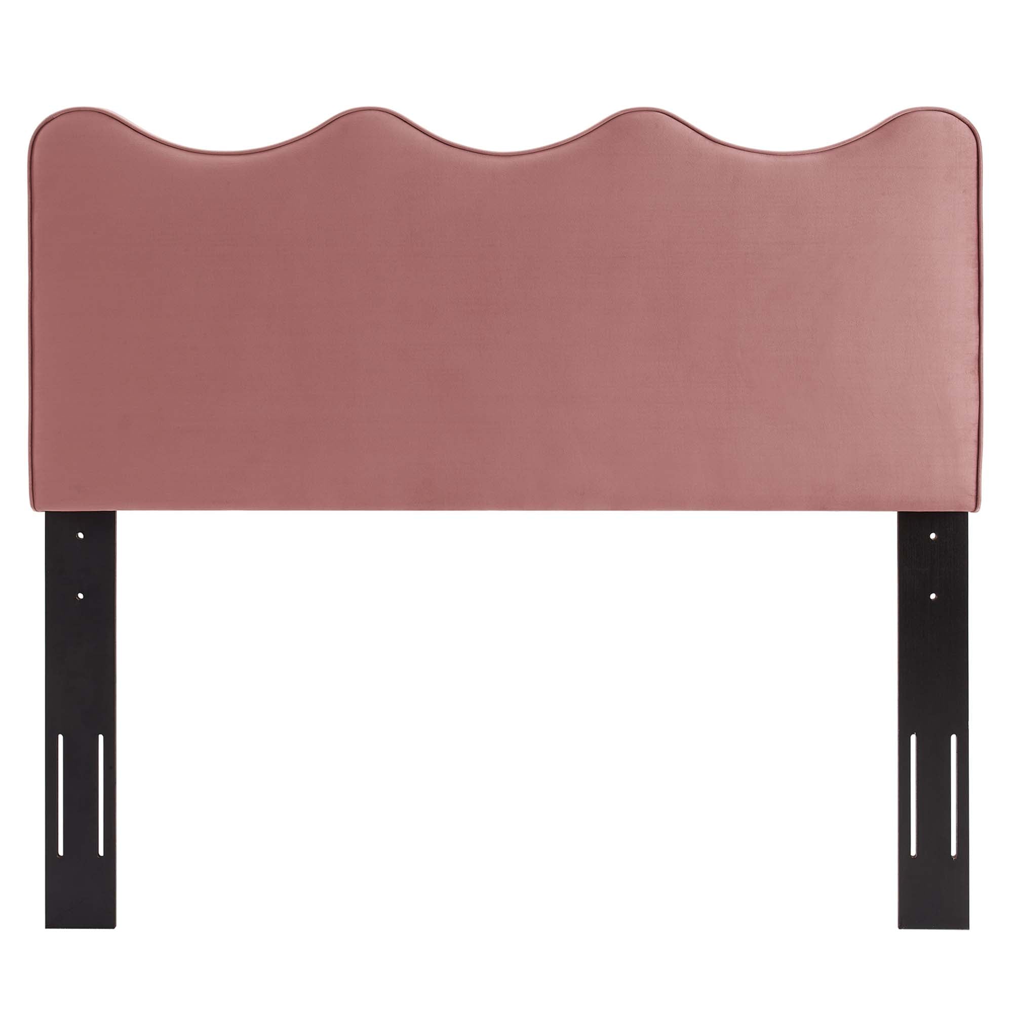 Current Performance Velvet Platform Bed With Wood and Gold Legs