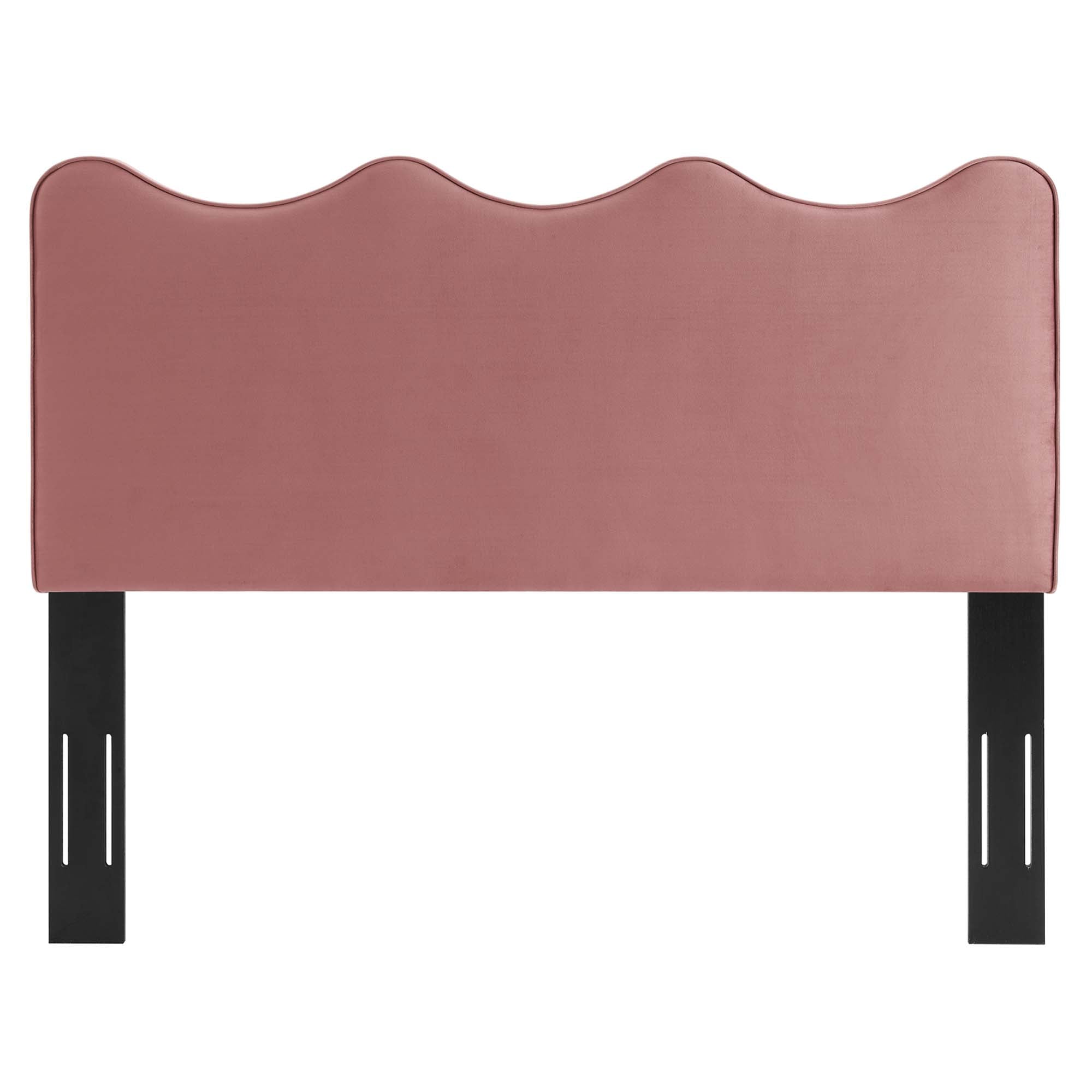 Current Performance Velvet Platform Bed With Wood and Gold Legs