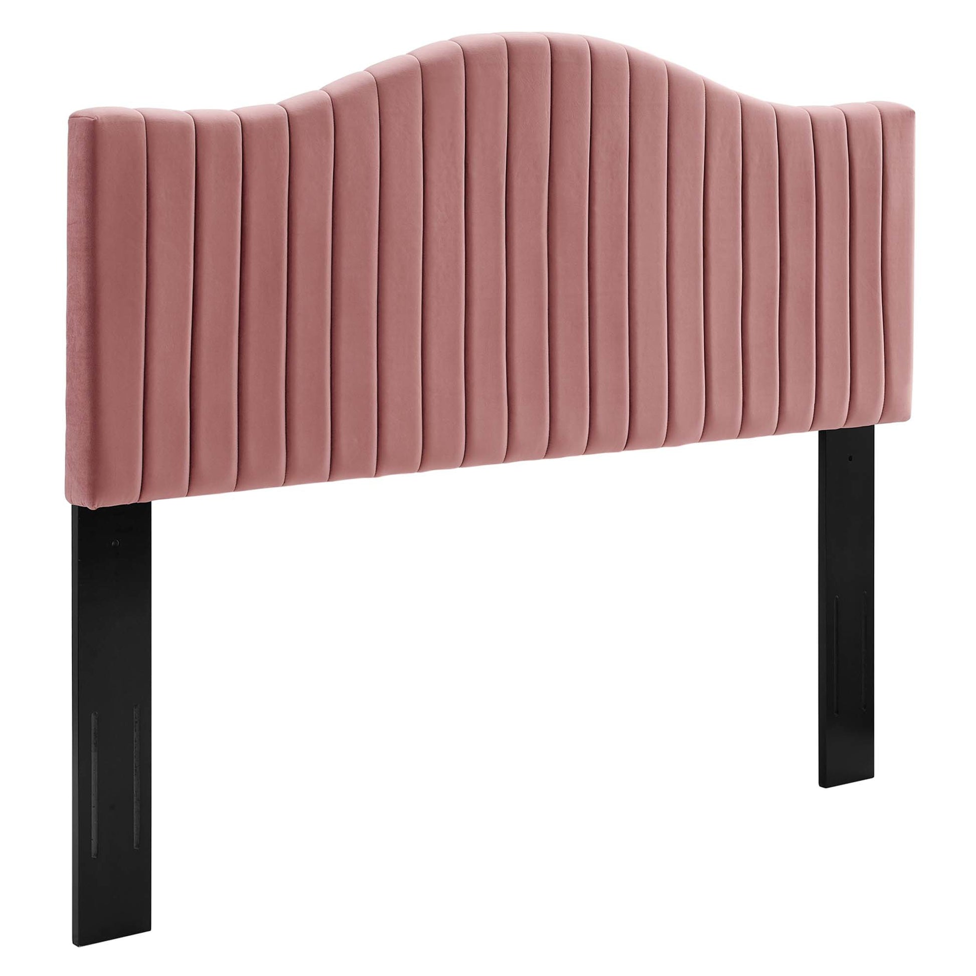 Brielle Channel Tufted Performance Velvet King/California King Headboard - Dusty Rose