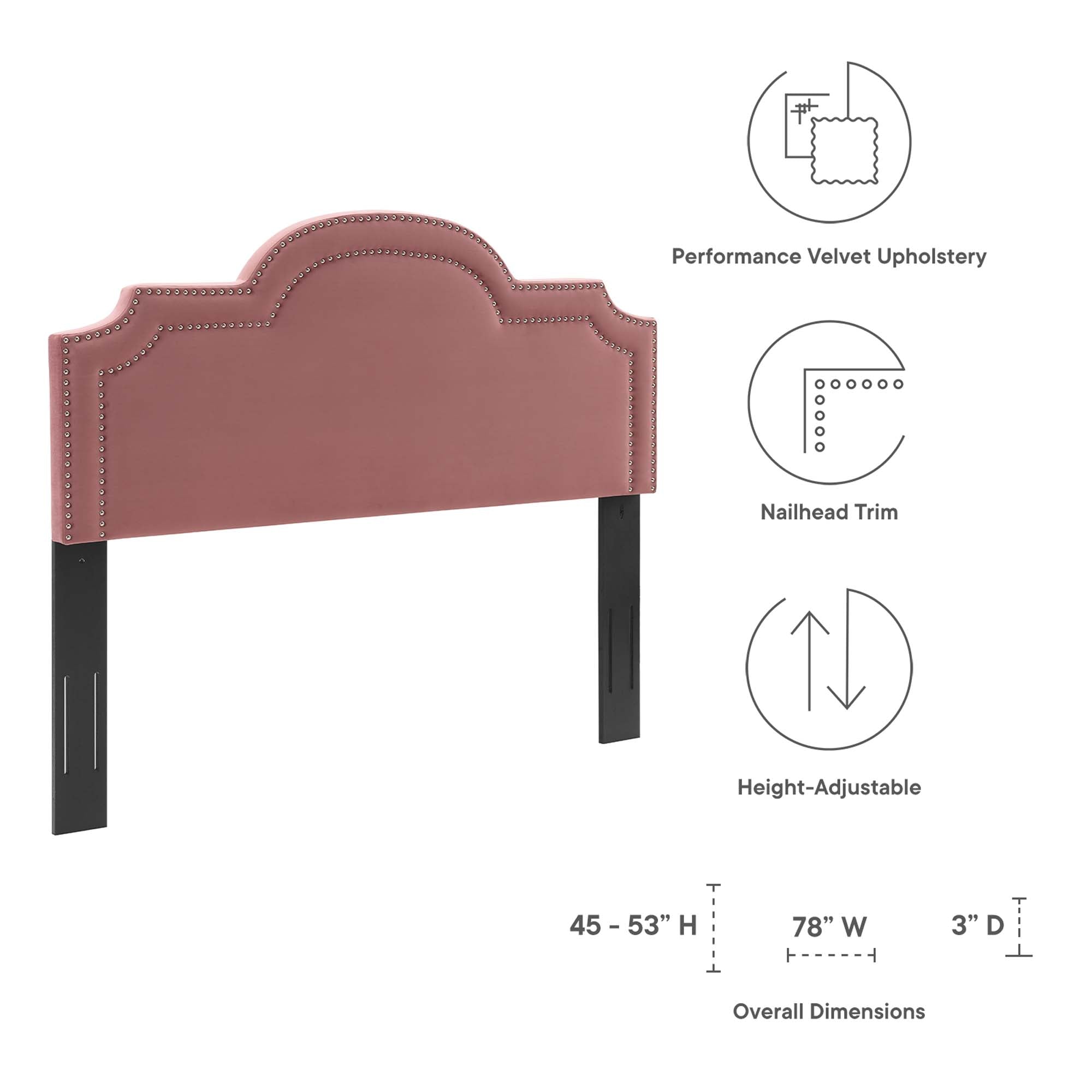 Belinda Performance Velvet King/California King Headboard - Navy