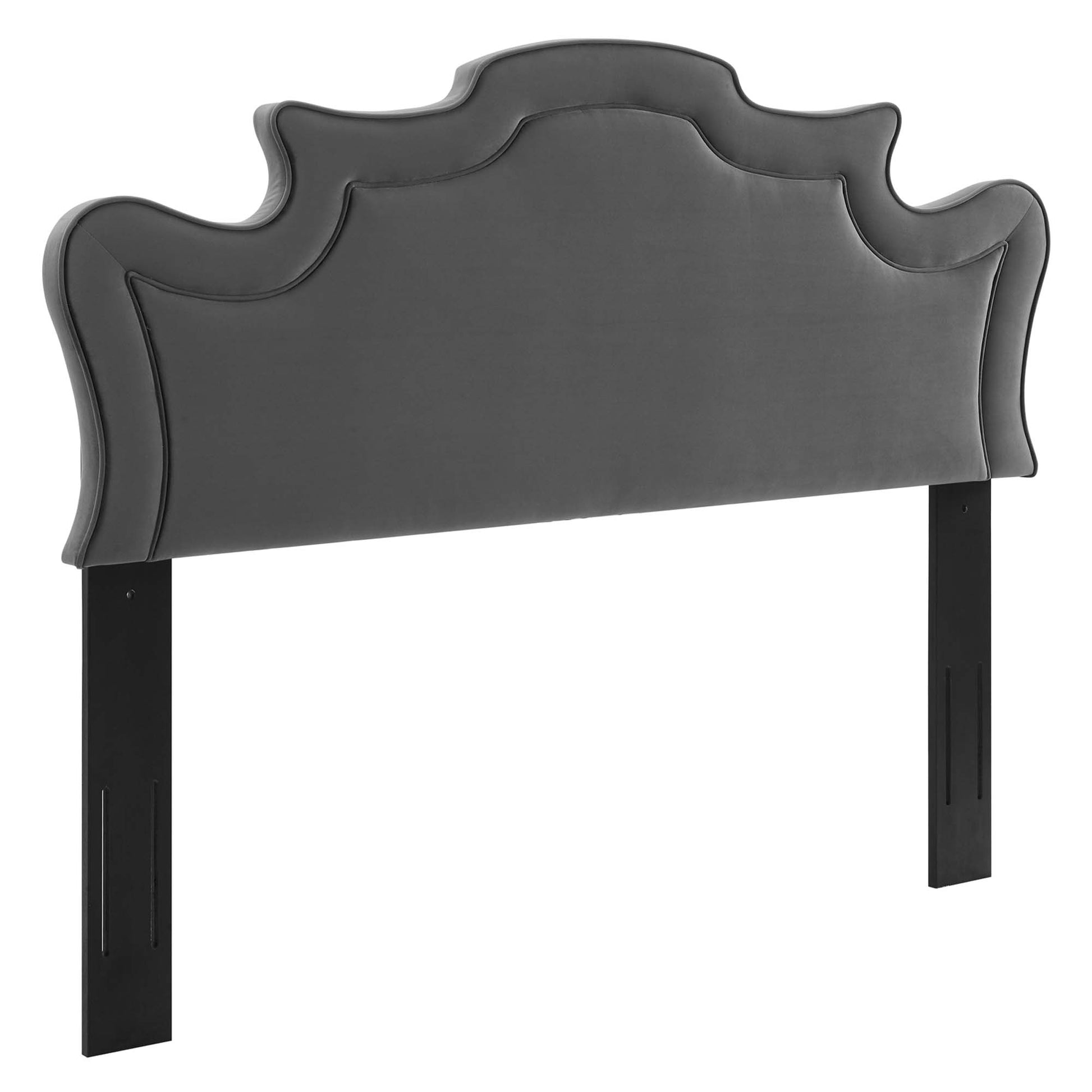 Evangeline Performance Velvet Headboard - Charcoal
