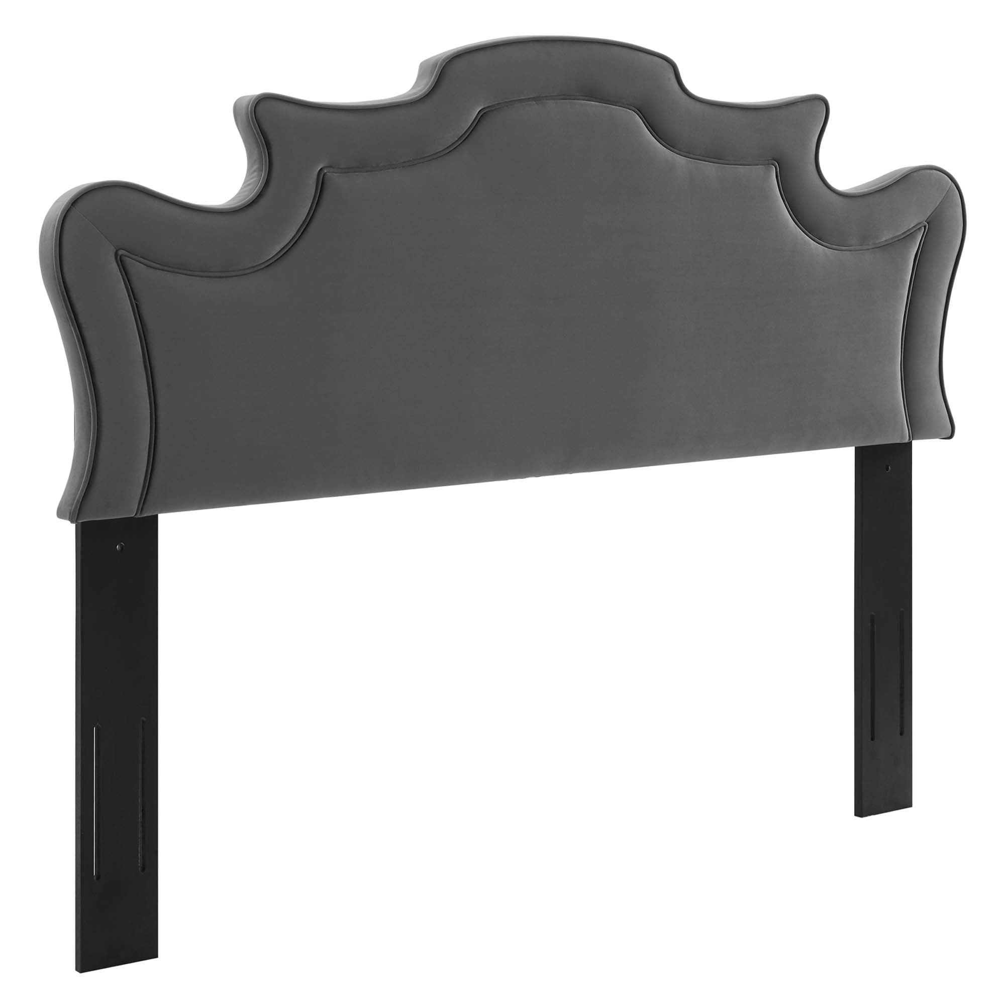 Evangeline Performance Velvet Headboard - Charcoal
