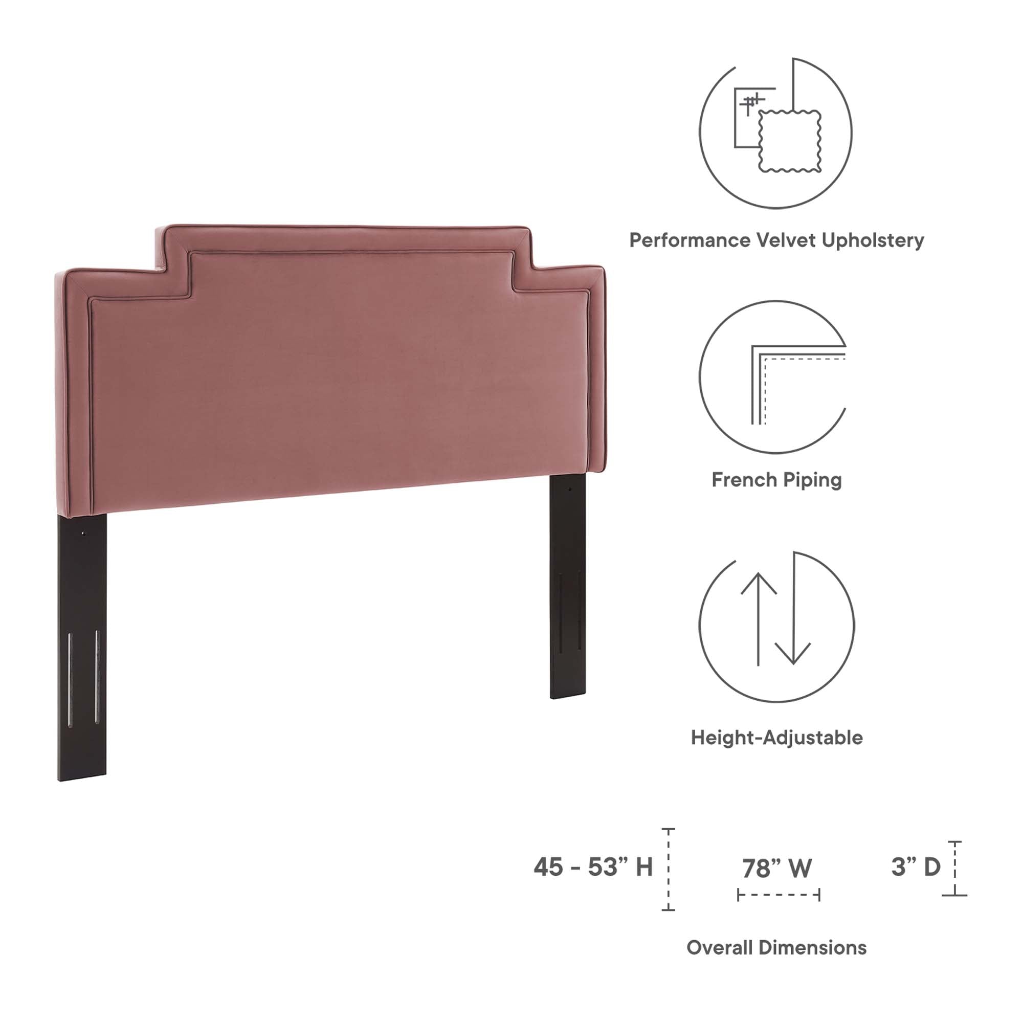 Transfix Performance Velvet King/California King Headboard - Navy