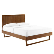 Alana Wood Twin Platform Bed With Angular Frame - Walnut
