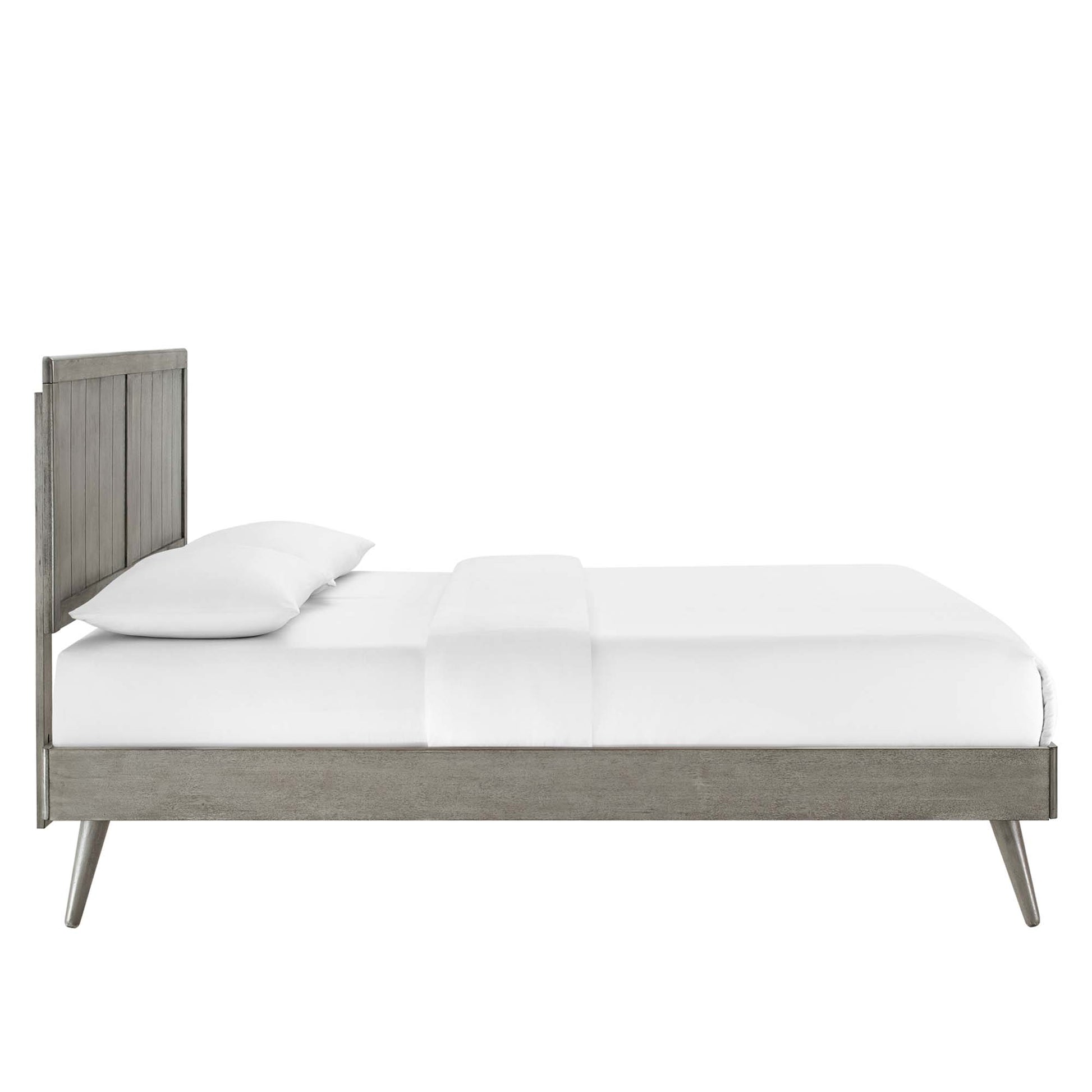 Alana Wood Full Platform Bed With Splayed Legs