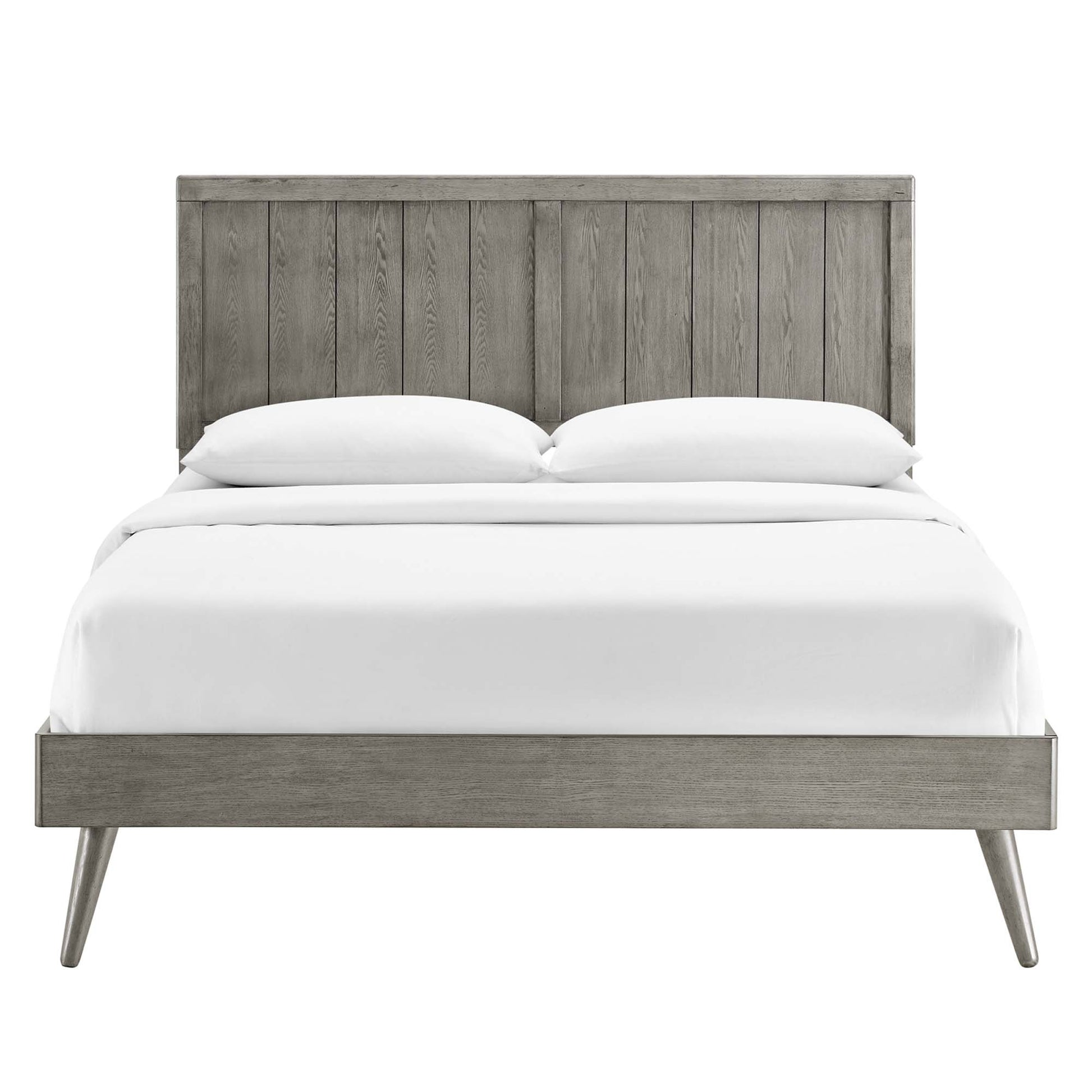Alana Wood Full Platform Bed With Splayed Legs