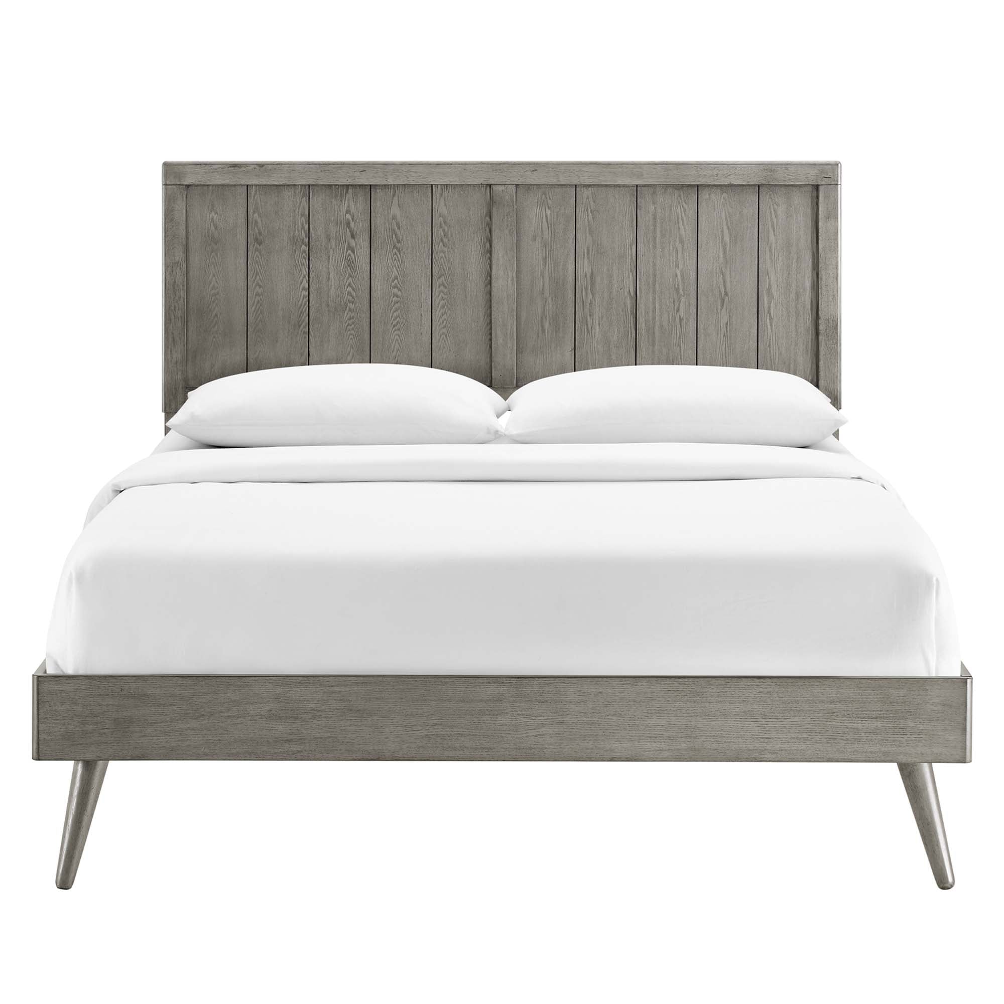 Alana Wood Full Platform Bed With Splayed Legs