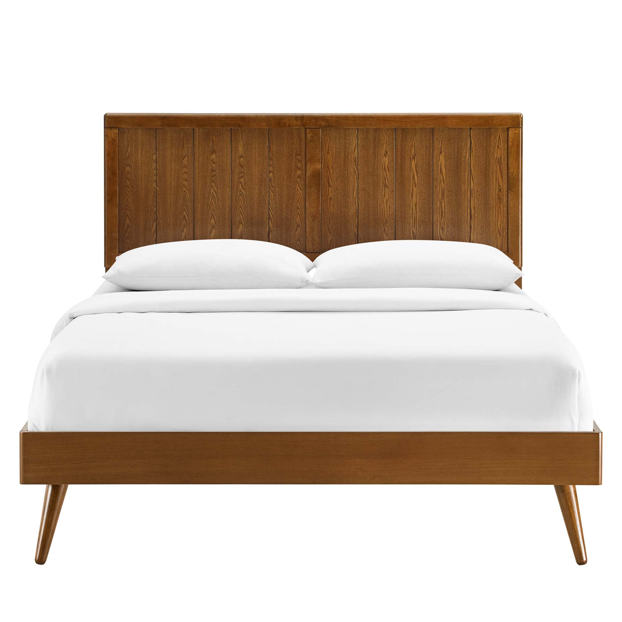 Alana Wood King Platform Bed With Splayed Legs