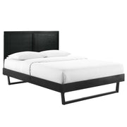 Marlee Wood Full Platform Bed With Angular Frame - Black
