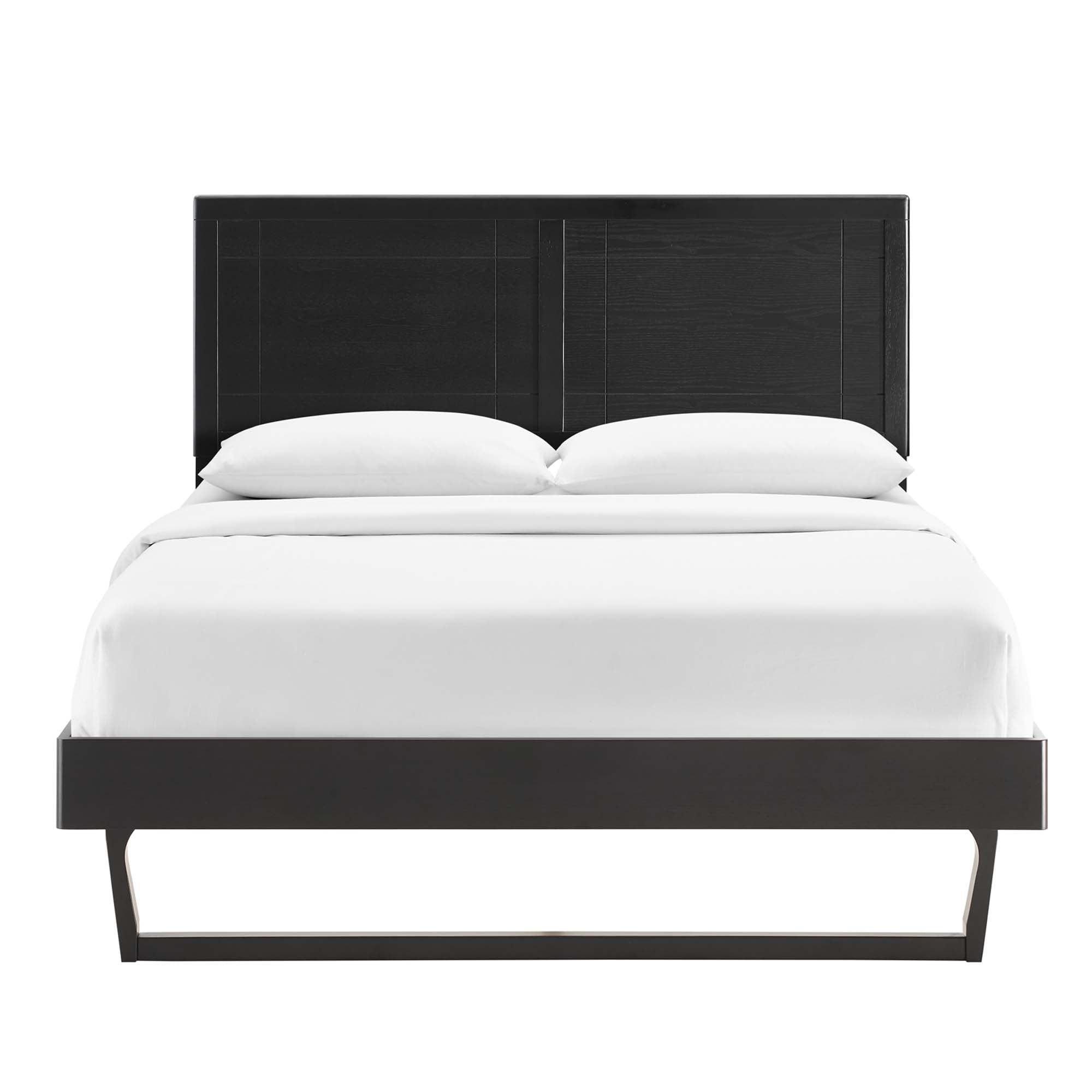 Marlee Wood Full Platform Bed With Angular Frame