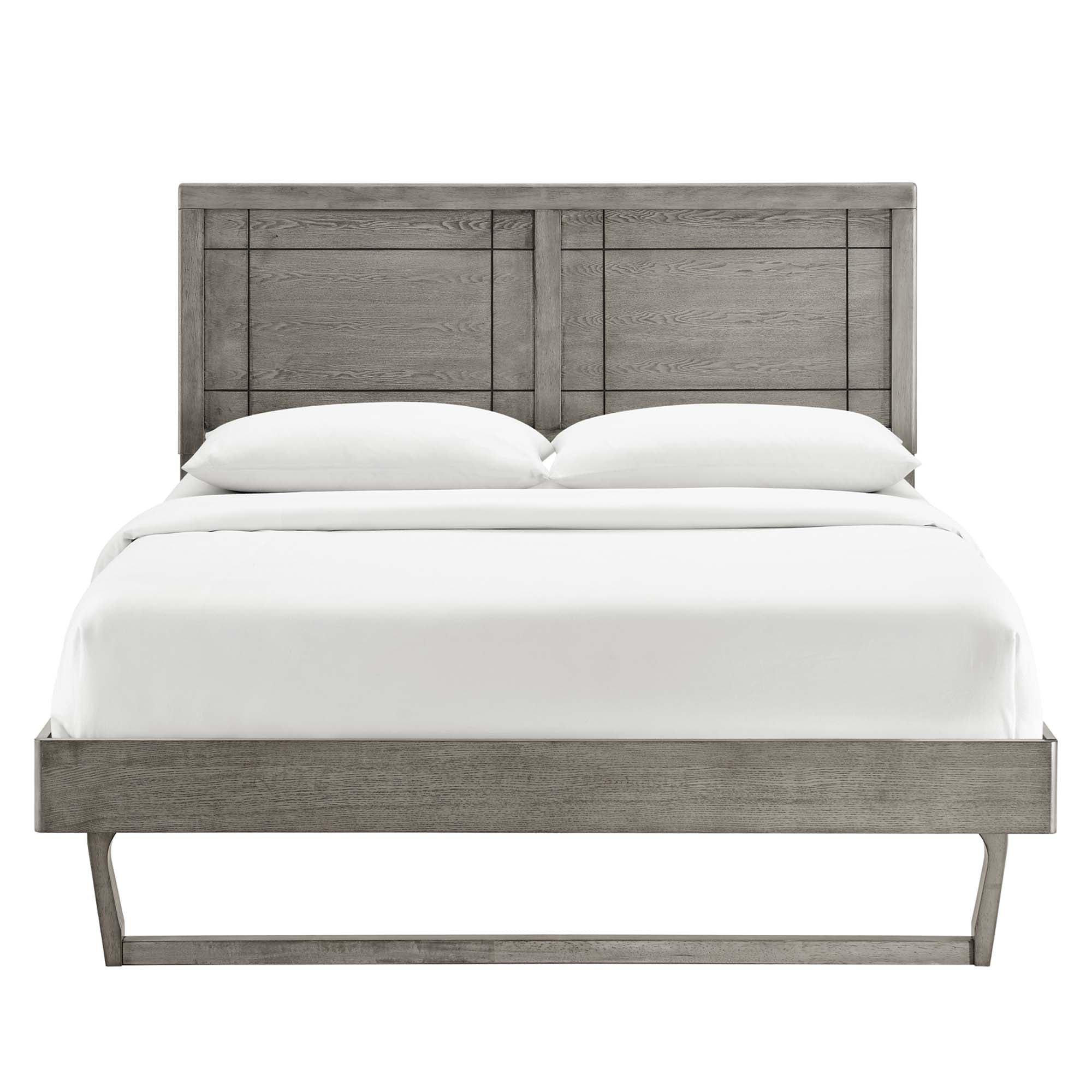 Marlee Wood Full Platform Bed With Angular Frame