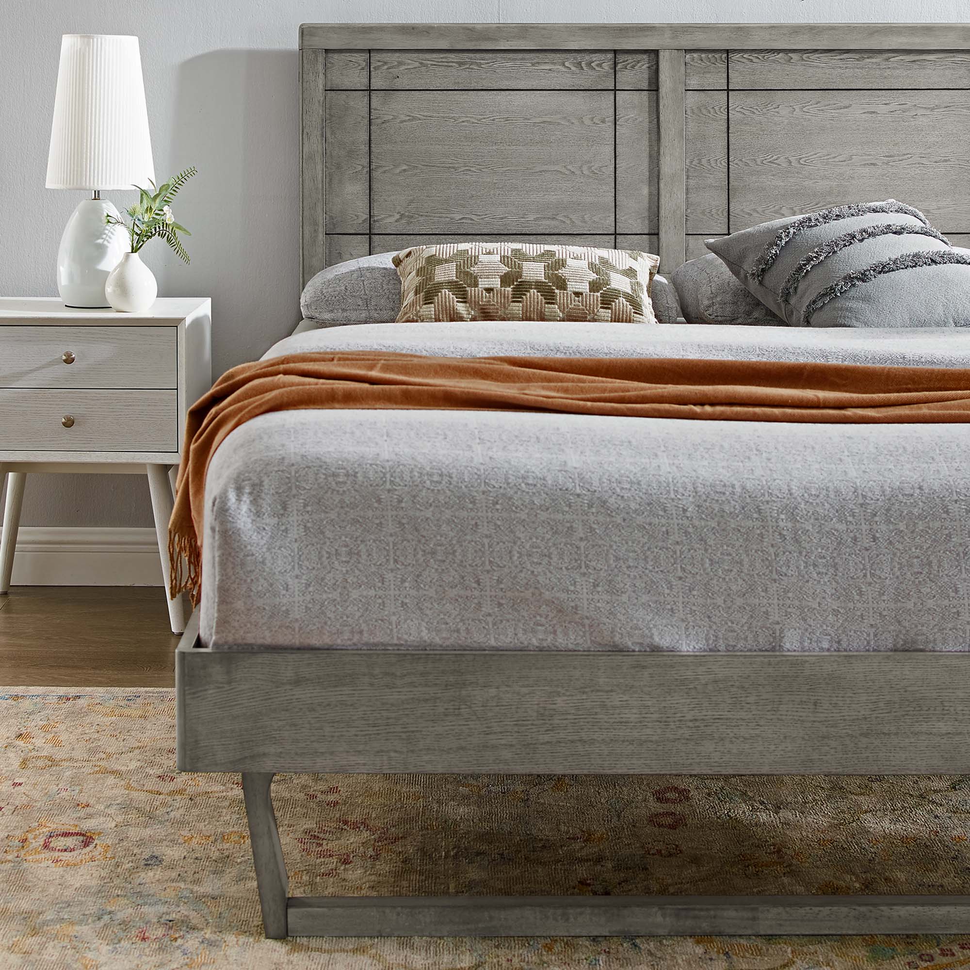 Marlee Wood King Platform Bed With Angular Frame
