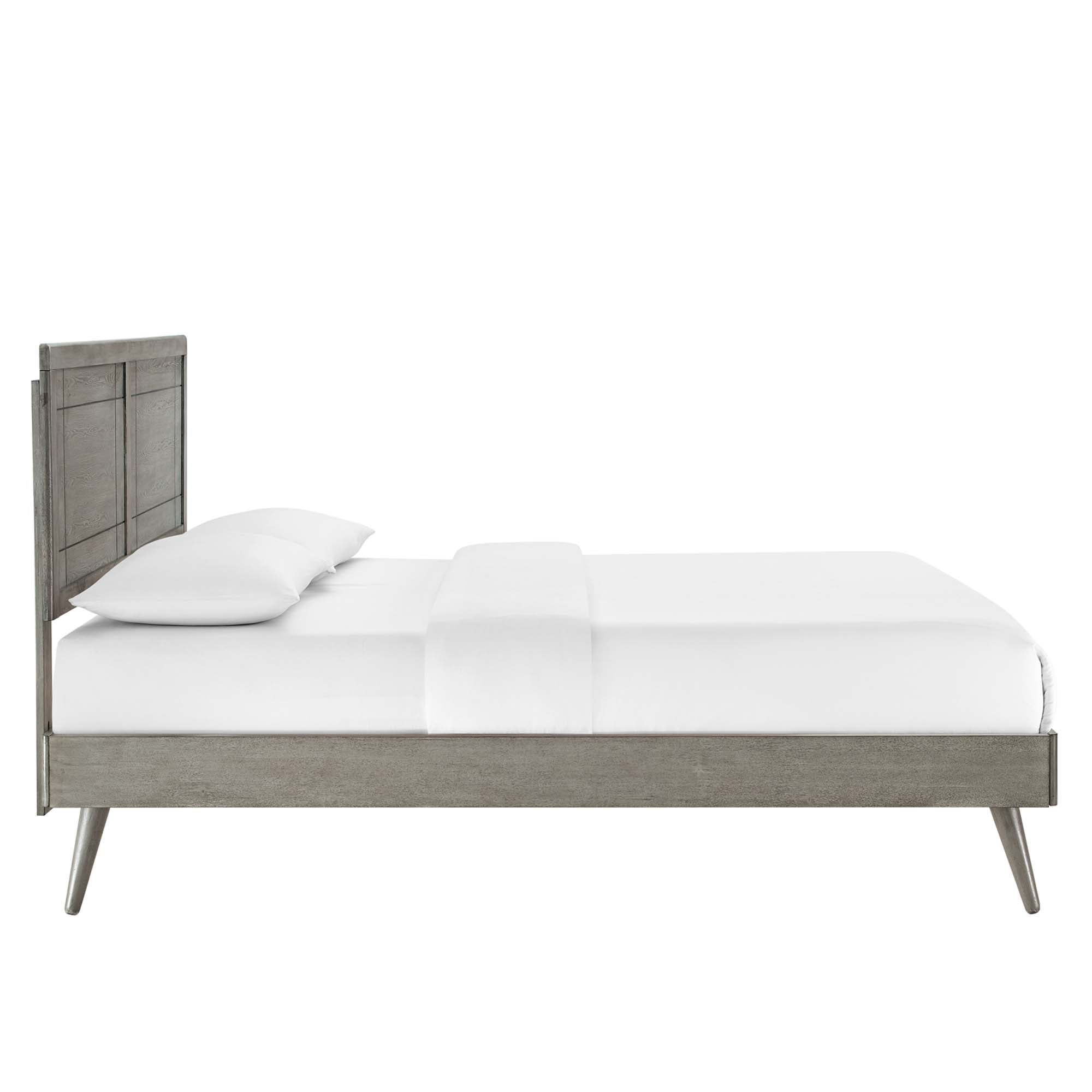 Marlee Wood King Platform Bed With Splayed Legs
