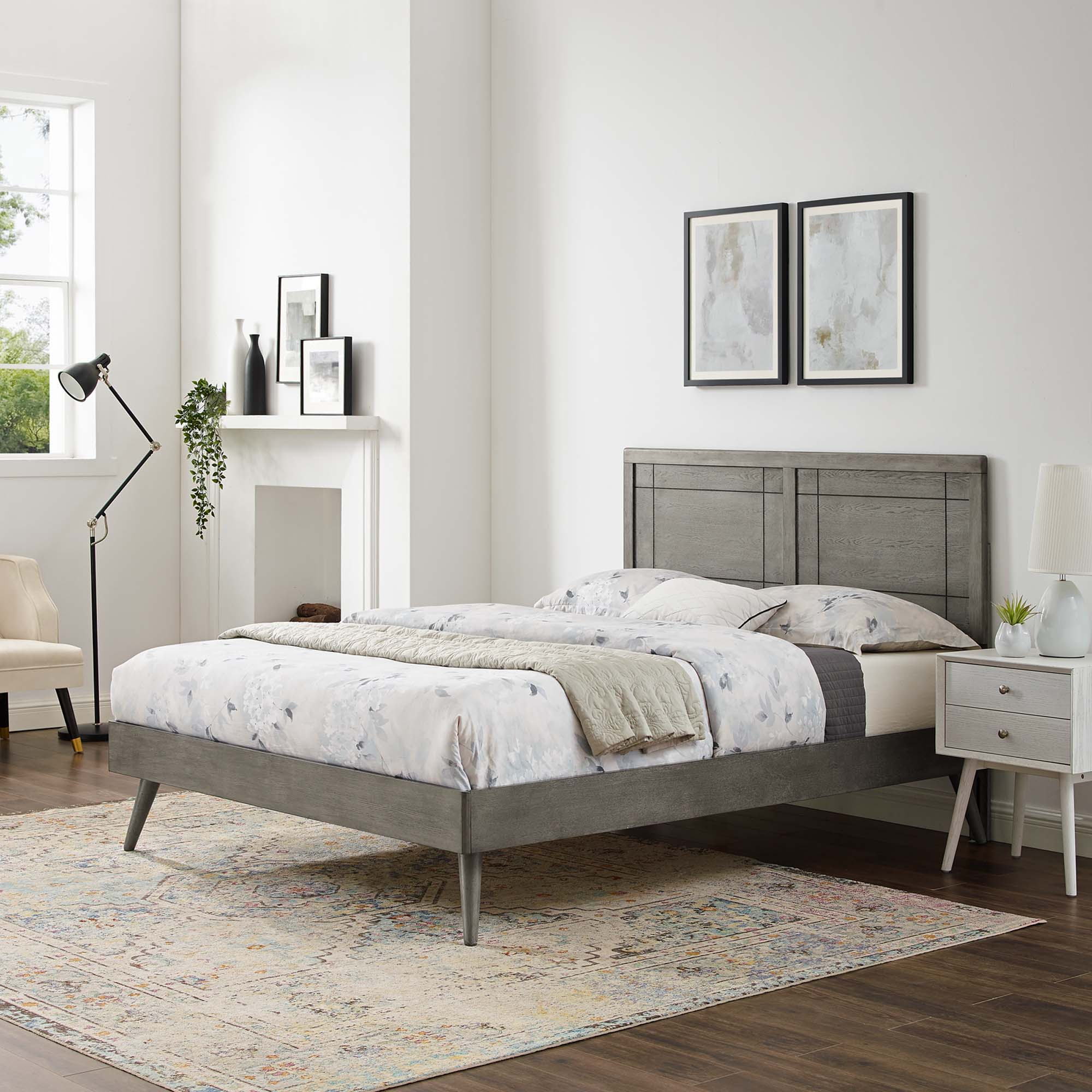 Marlee Wood Twin Platform Bed With Splayed Legs