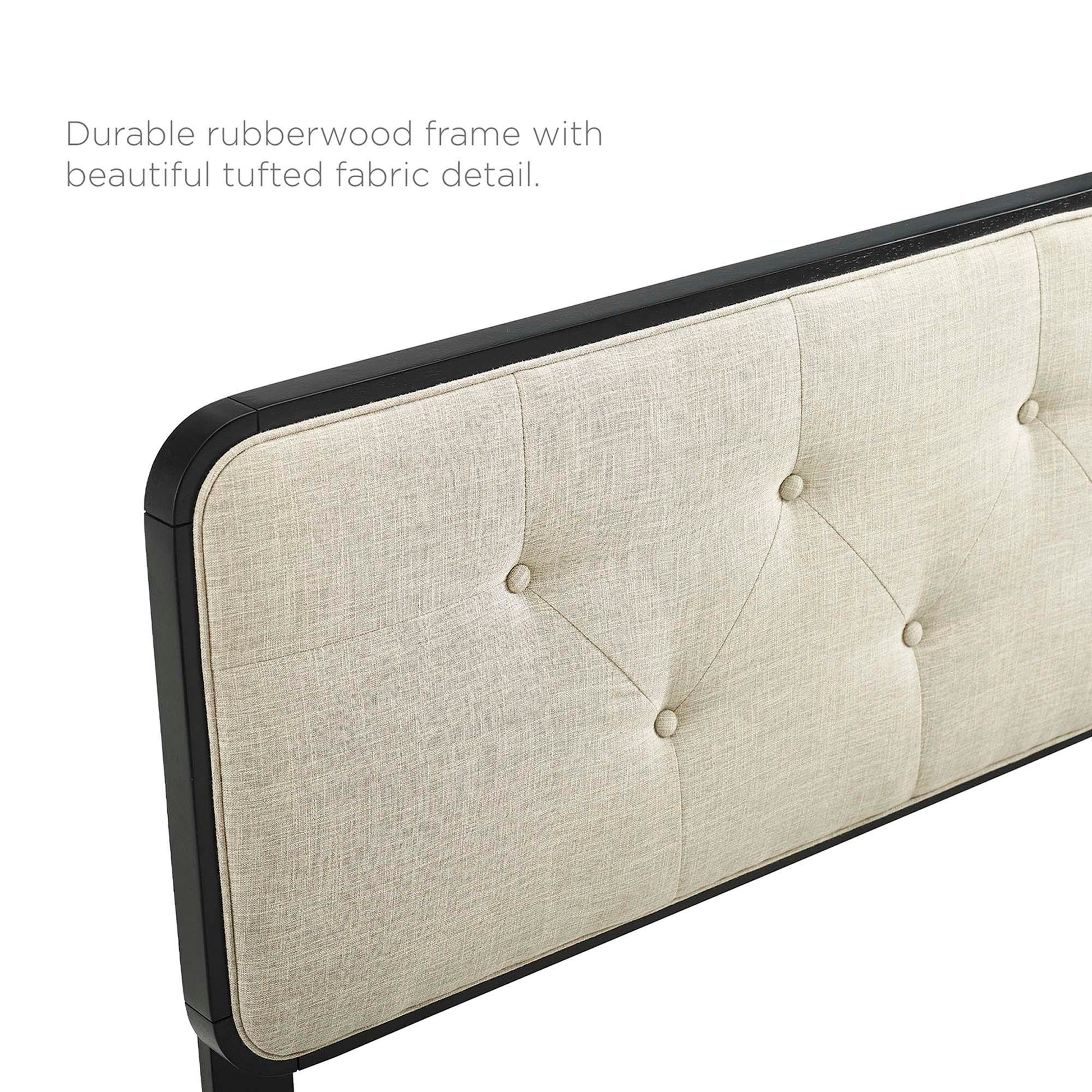 Bridgette Wood Full Platform Bed With Angular Frame - Walnut Beige