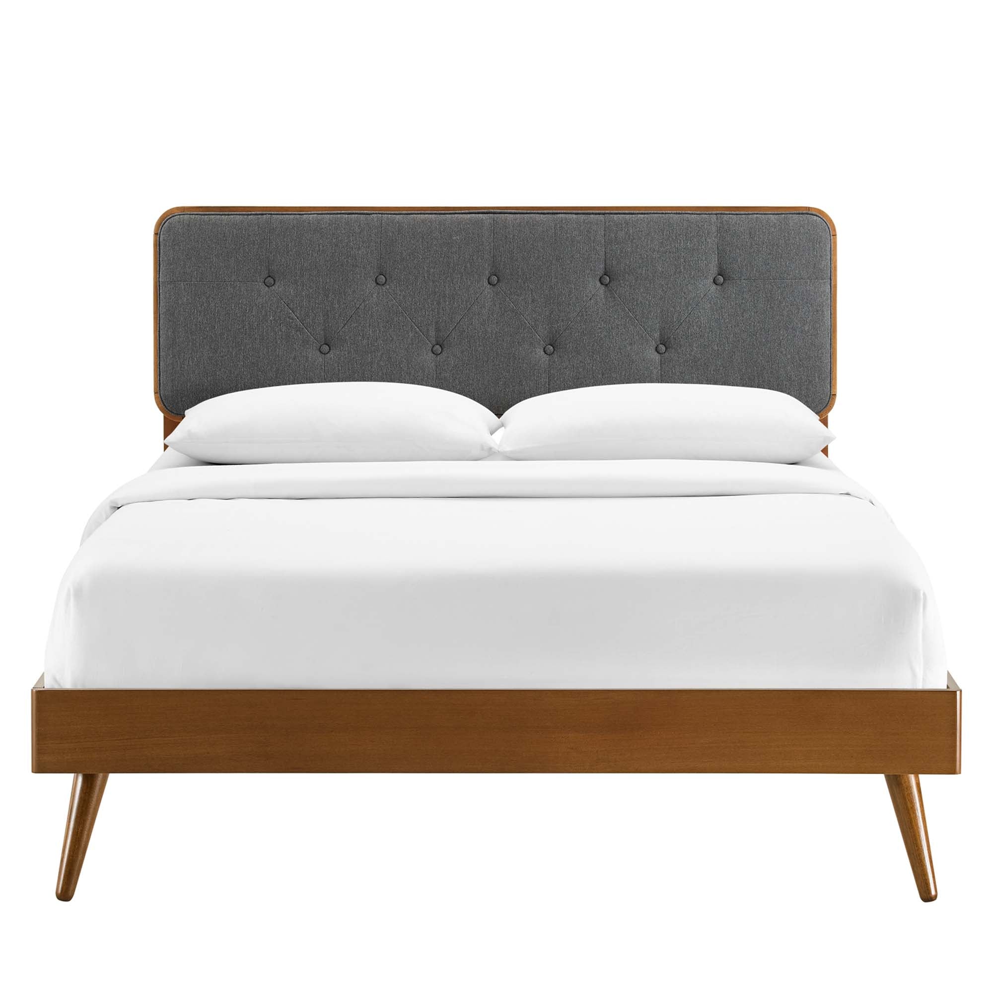Bridgette Wood Twin Platform Bed With Splayed Legs