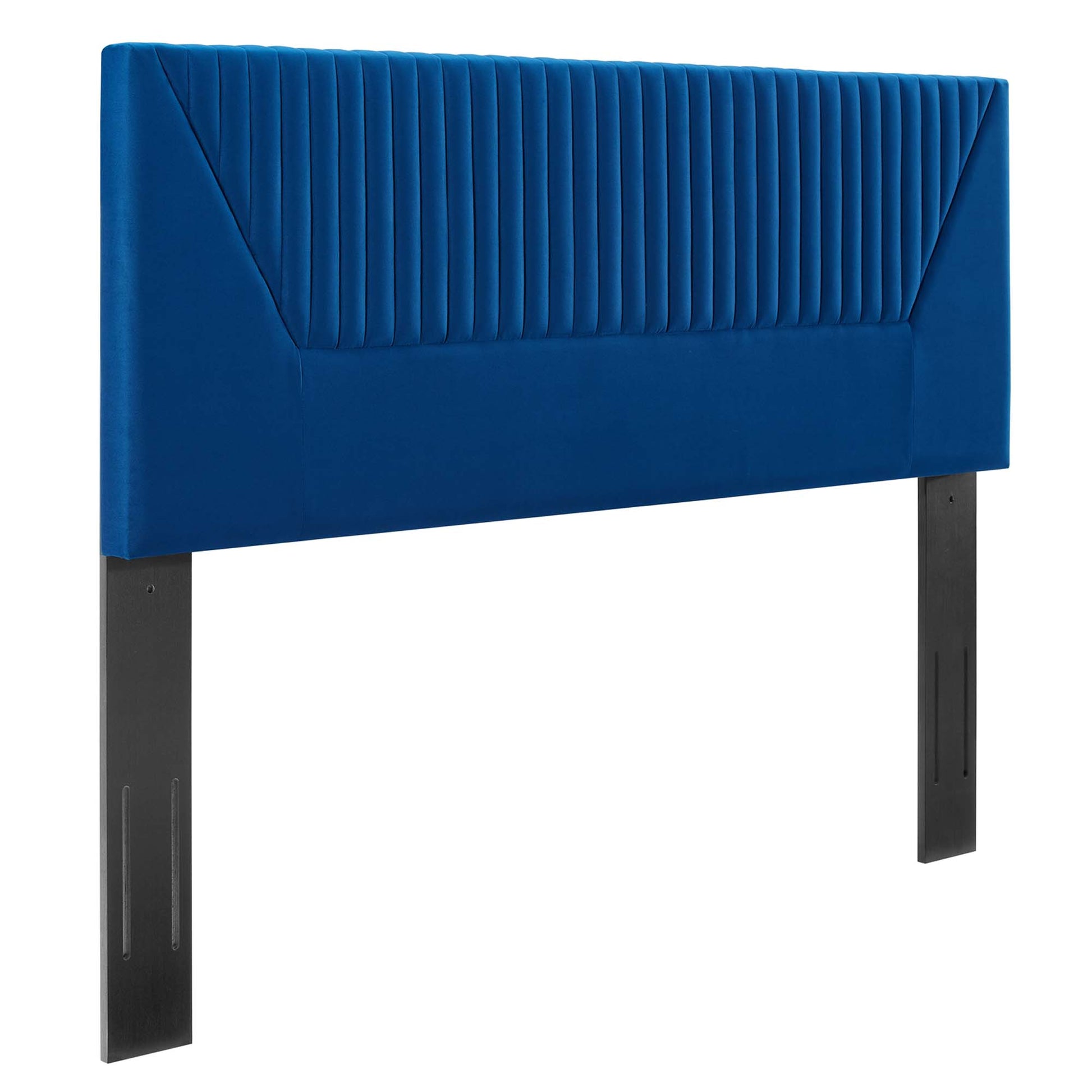Patience Channel Tufted Performance Velvet Headboard - Navy