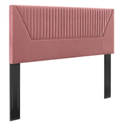 Patience Channel Tufted Performance Velvet King/California King Headboard - Dusty Rose