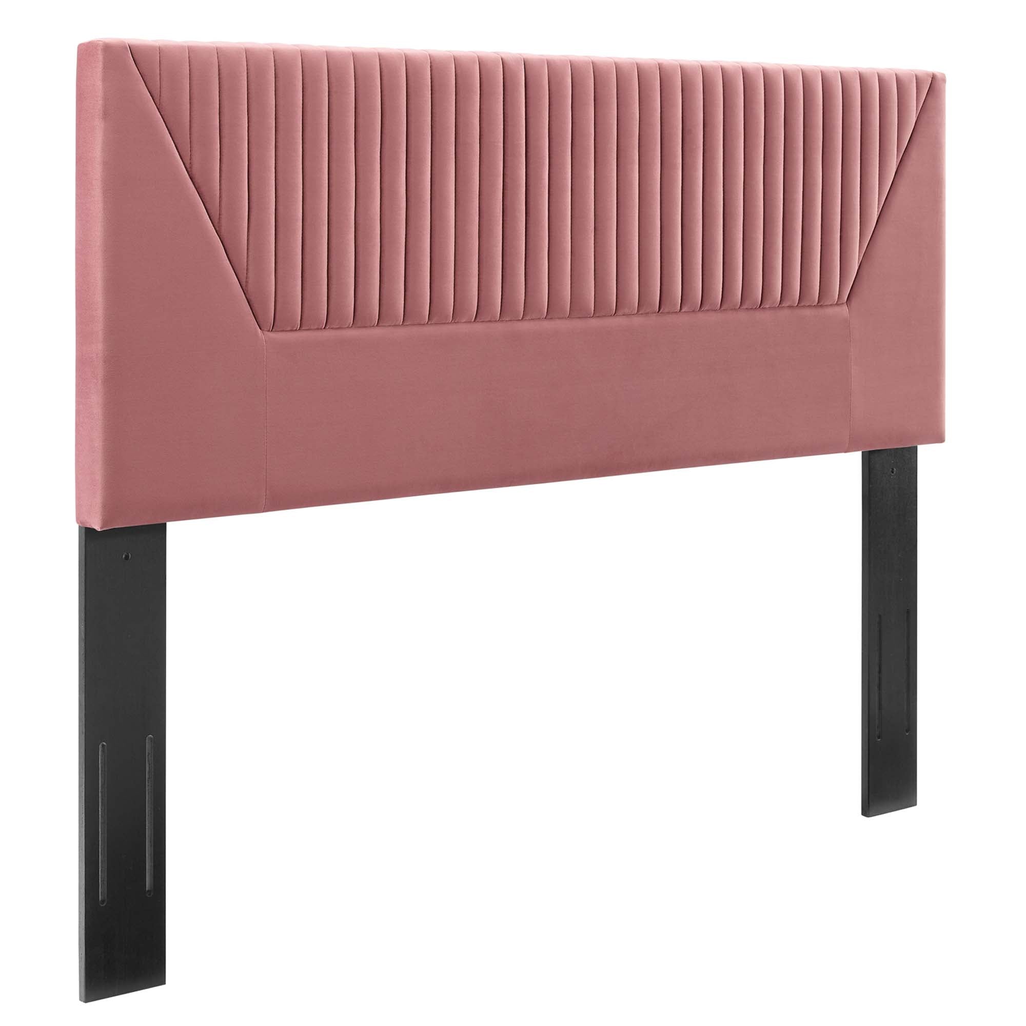 Patience Channel Tufted Performance Velvet King/California King Headboard - Dusty Rose