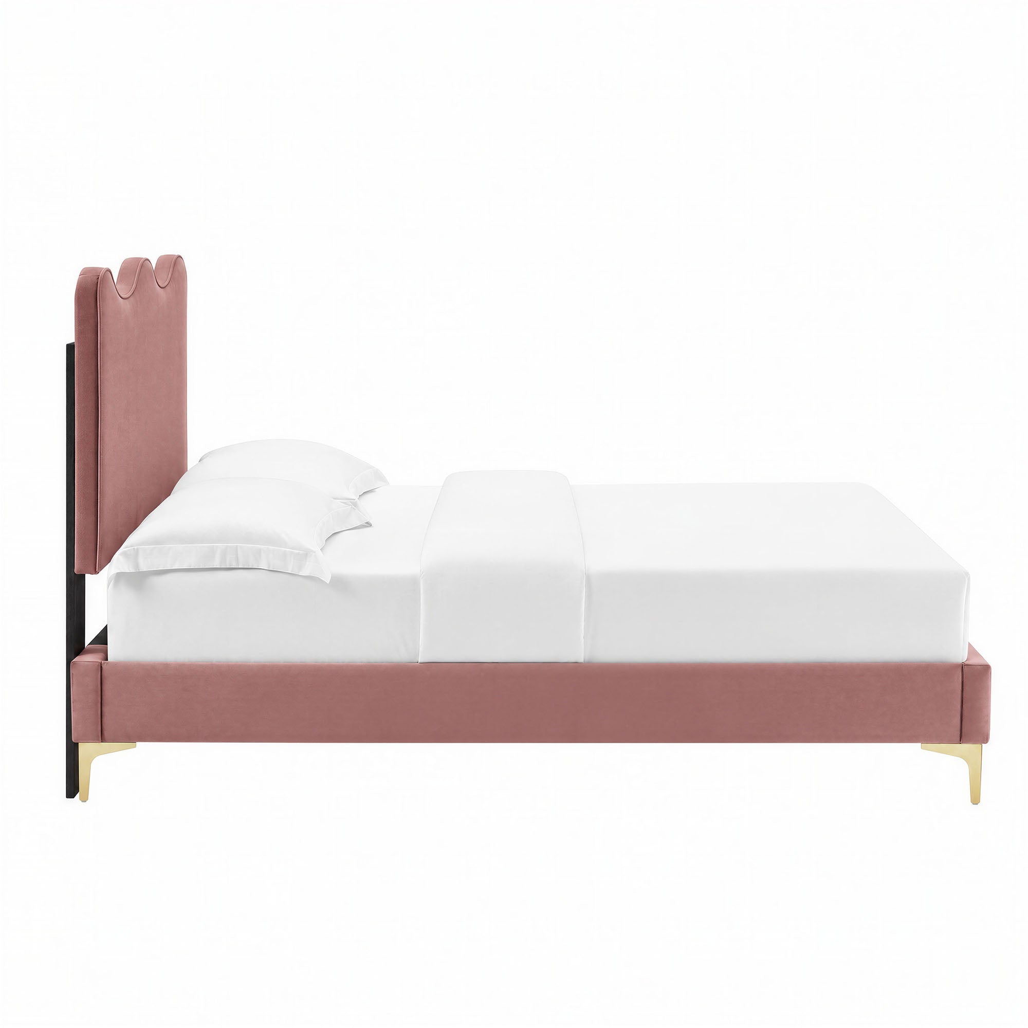 Current Performance Velvet Twin Platform Bed - White
