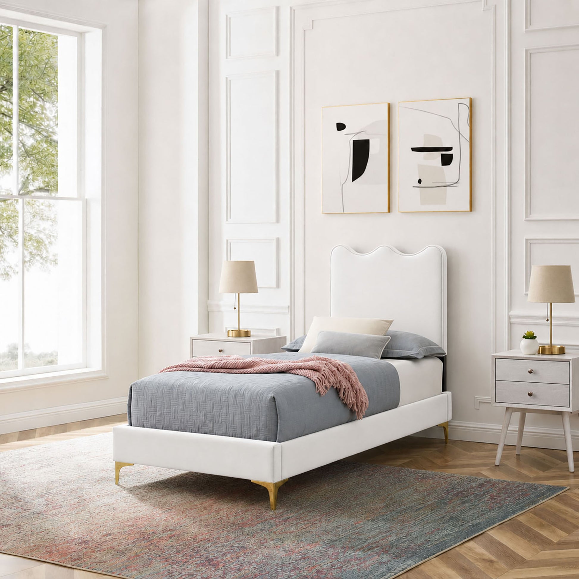 Current Performance Velvet Twin Platform Bed