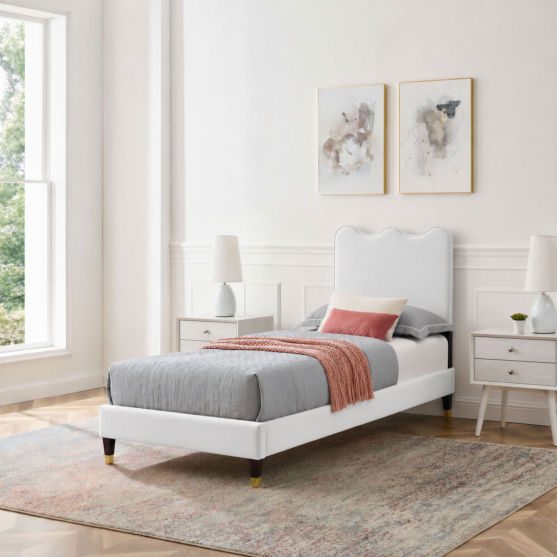 Current Performance Velvet Twin Platform Bed