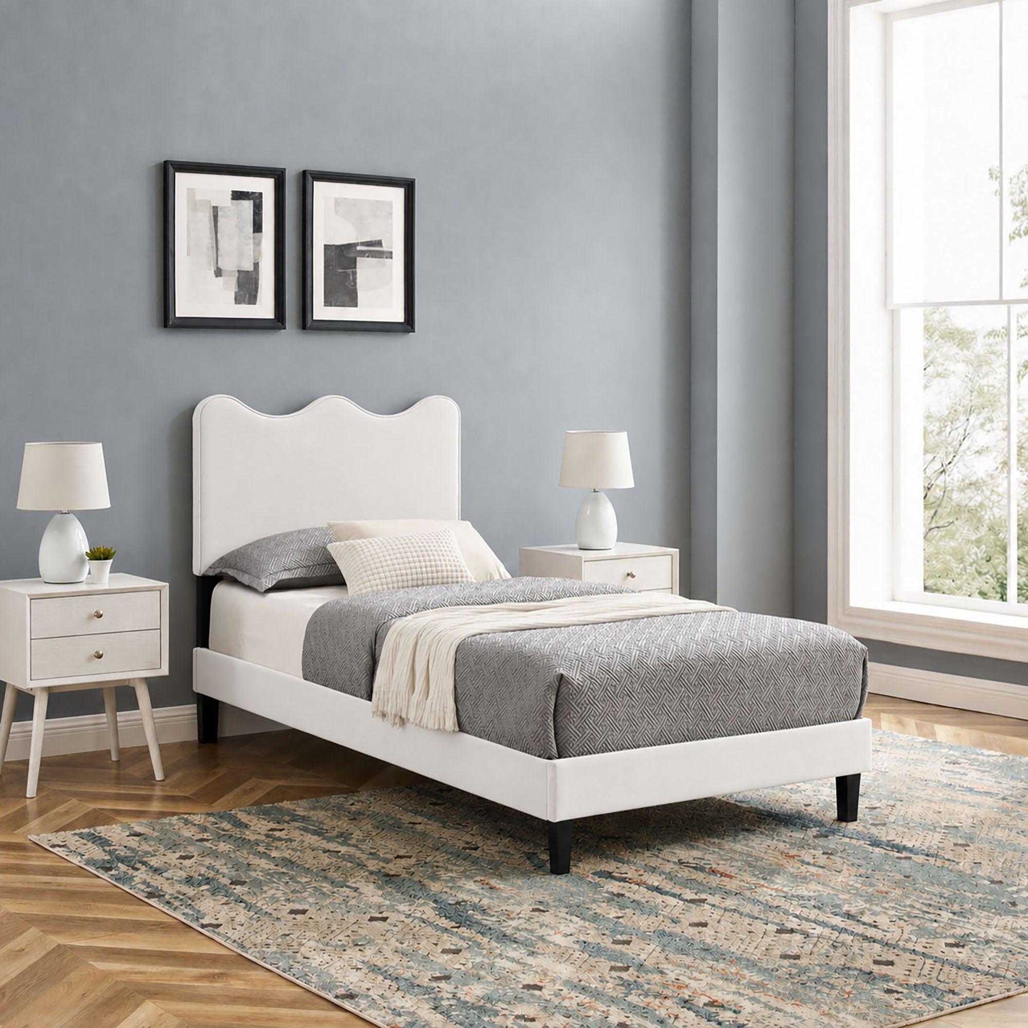 Current Performance Velvet Twin Platform Bed