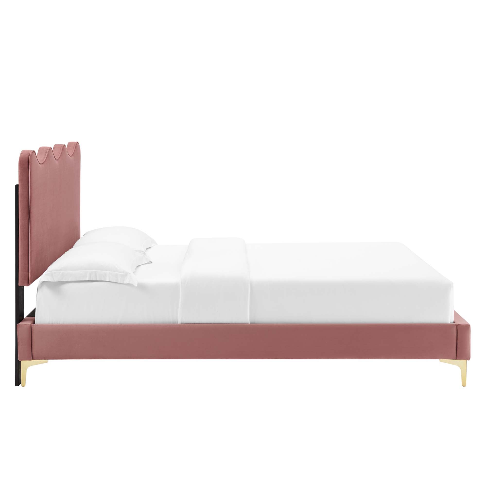 Current Performance Velvet Full Platform Bed - White