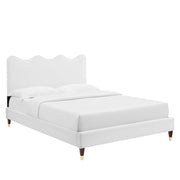Current Performance Velvet Full Platform Bed - White