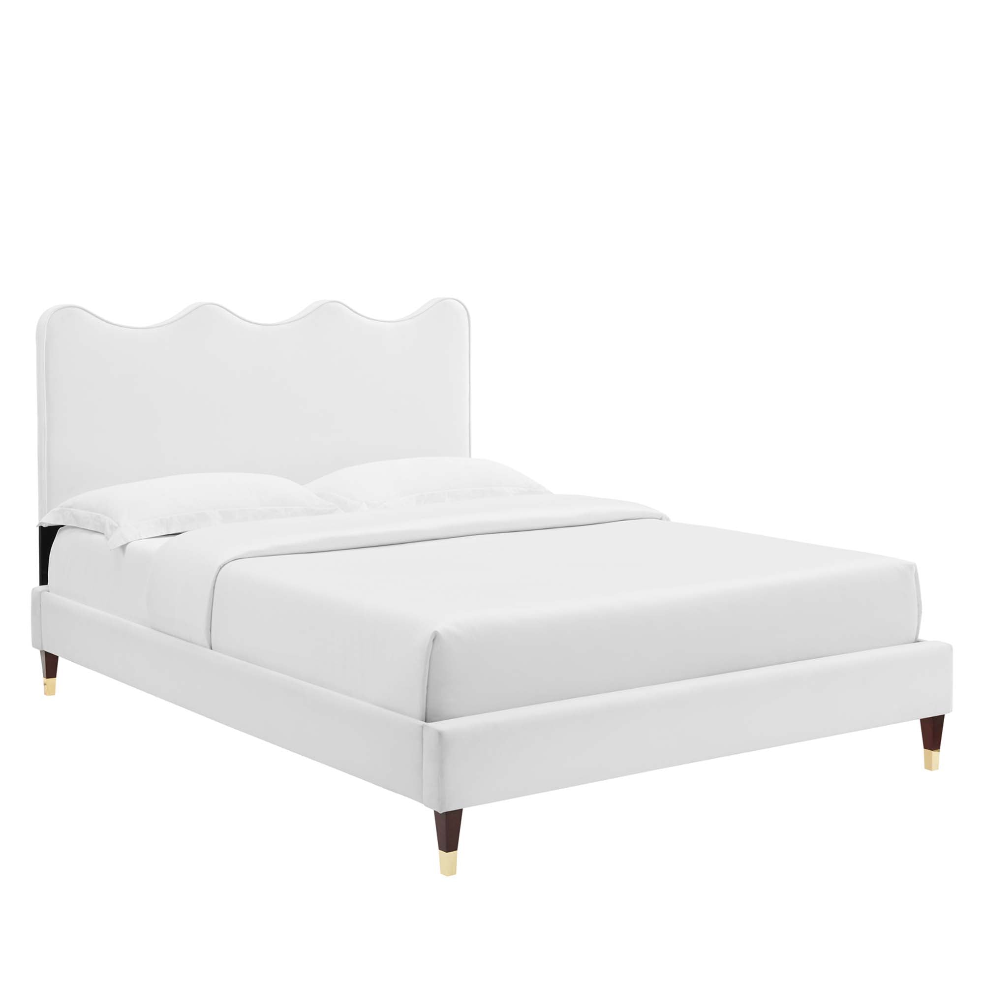Current Performance Velvet Full Platform Bed - White