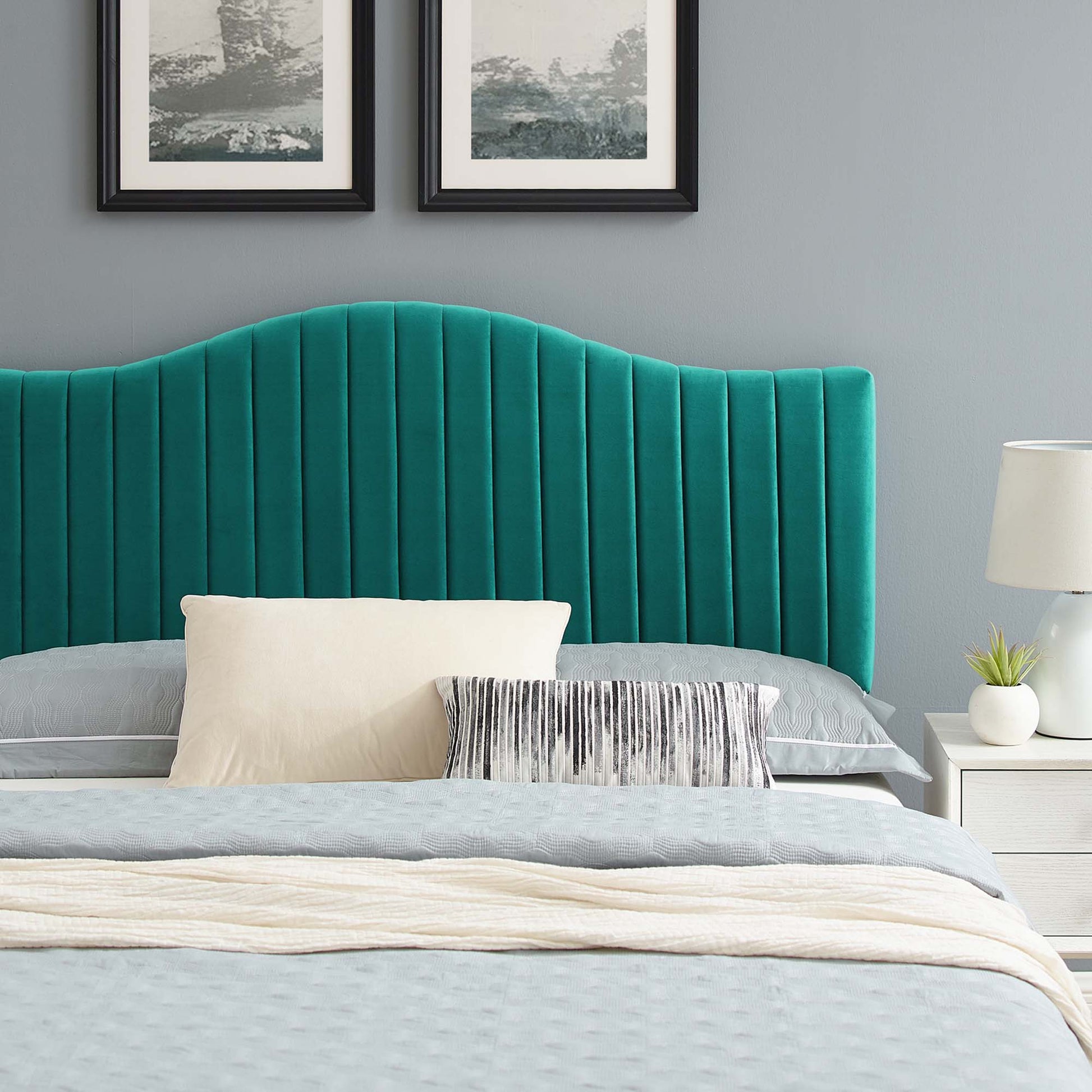 Juniper Channel Tufted Performance Velvet Full Platform Bed