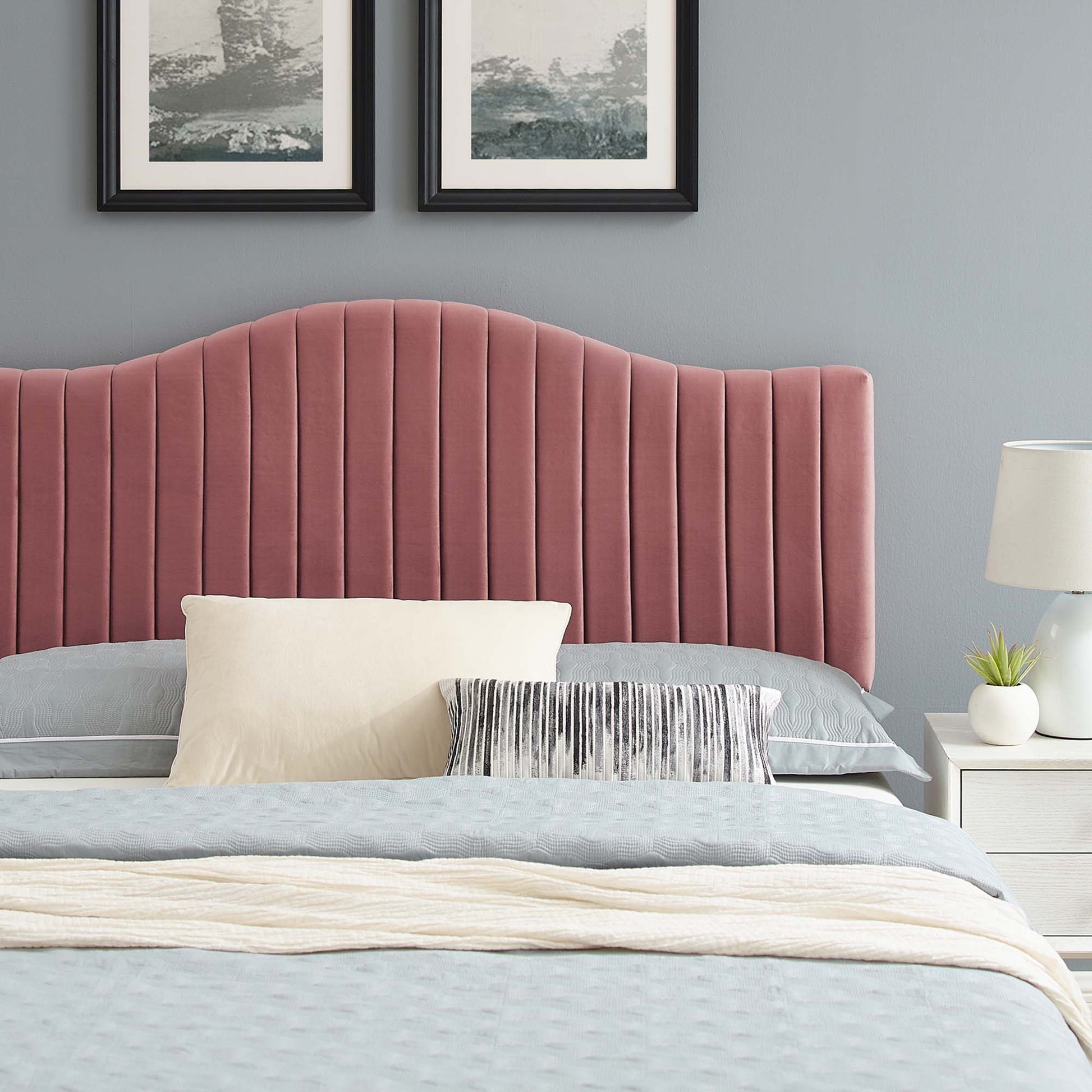 Juniper Channel Tufted Performance Velvet King Platform Bed