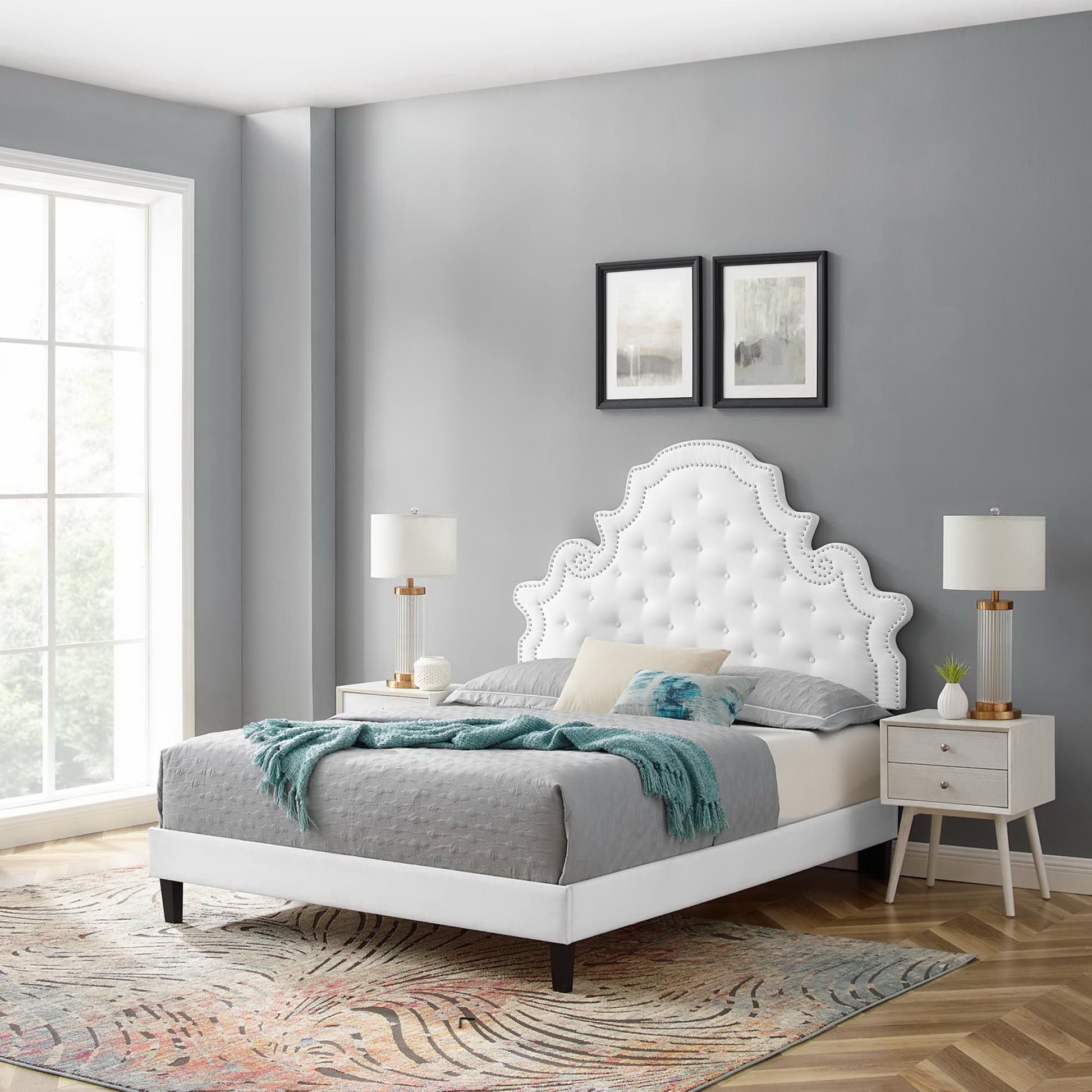 Gwyneth Tufted Performance Velvet Twin Platform Bed