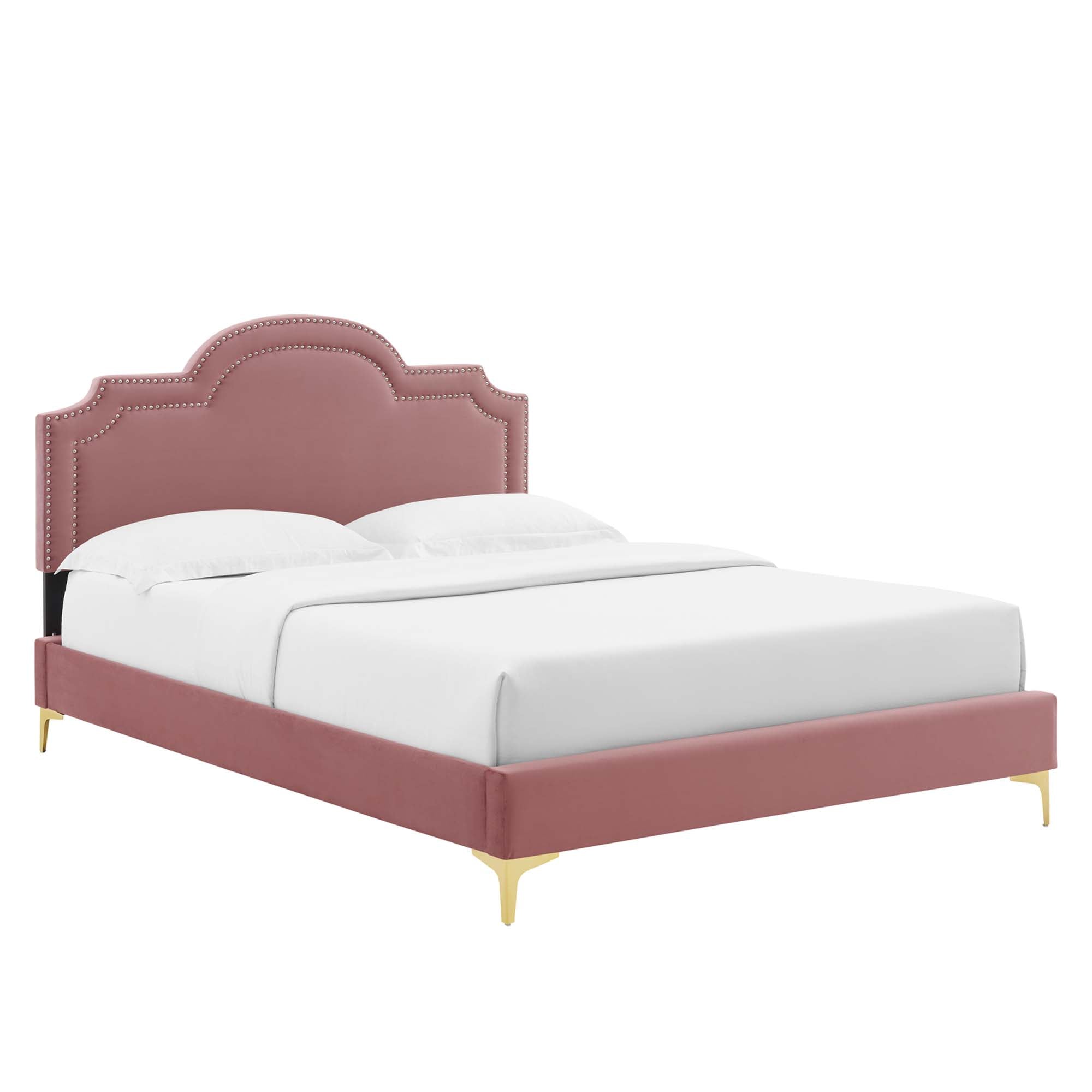 Aviana Performance Velvet King Bed - Dusty Rose