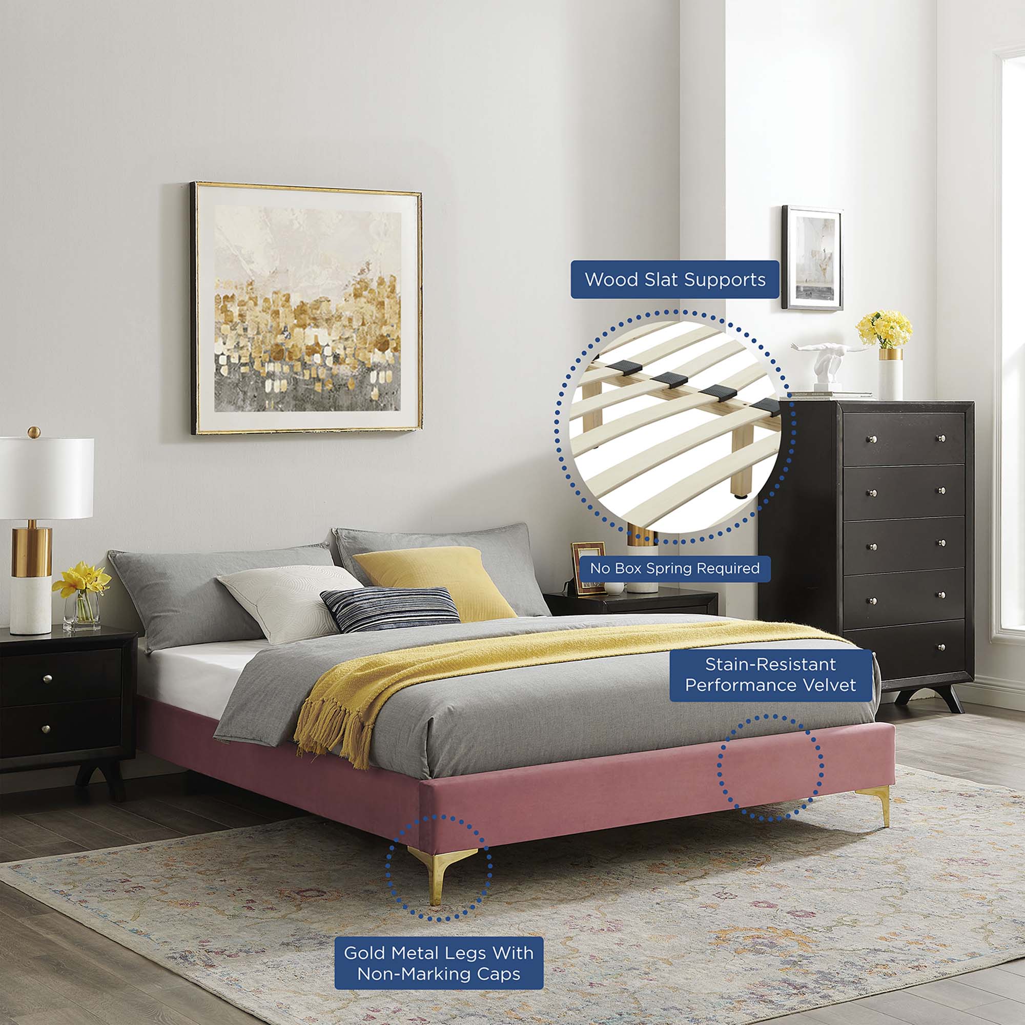 Liva Performance Velvet King Bed