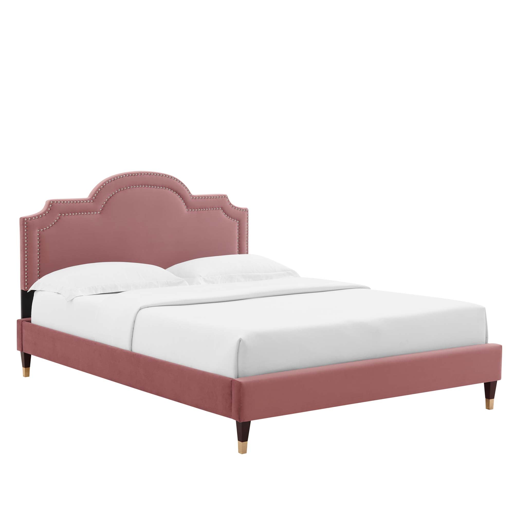 Aviana Performance Velvet King Bed - Dusty Rose