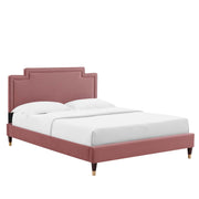 Liva Performance Velvet King Bed - Dusty Rose